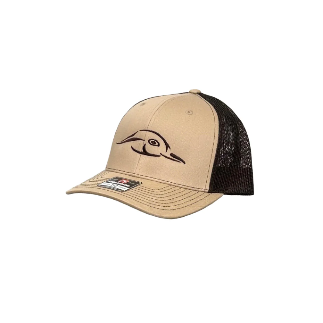 American Flyway Waterfowl 112 Khaki / Coffee Duck Logo Trucker - Image 2