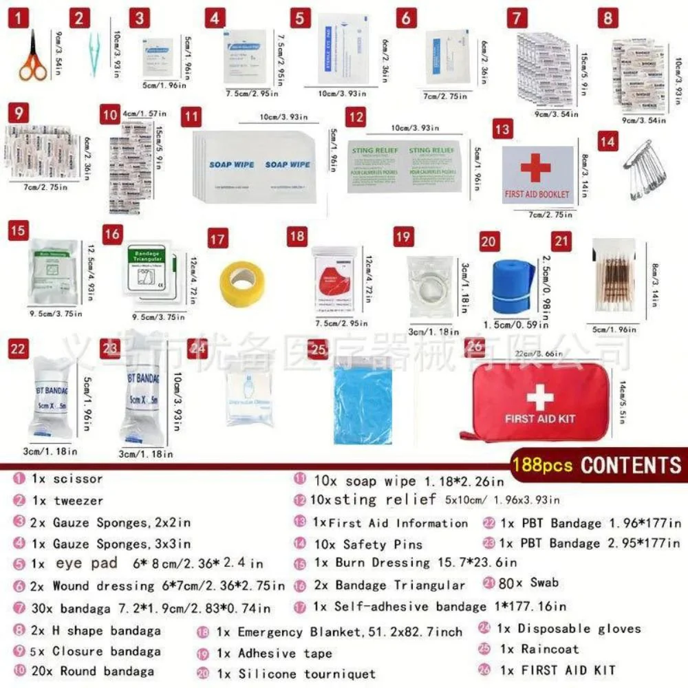 Outdoorzees 188-Piece Emergency First Aid Kit - Image 2