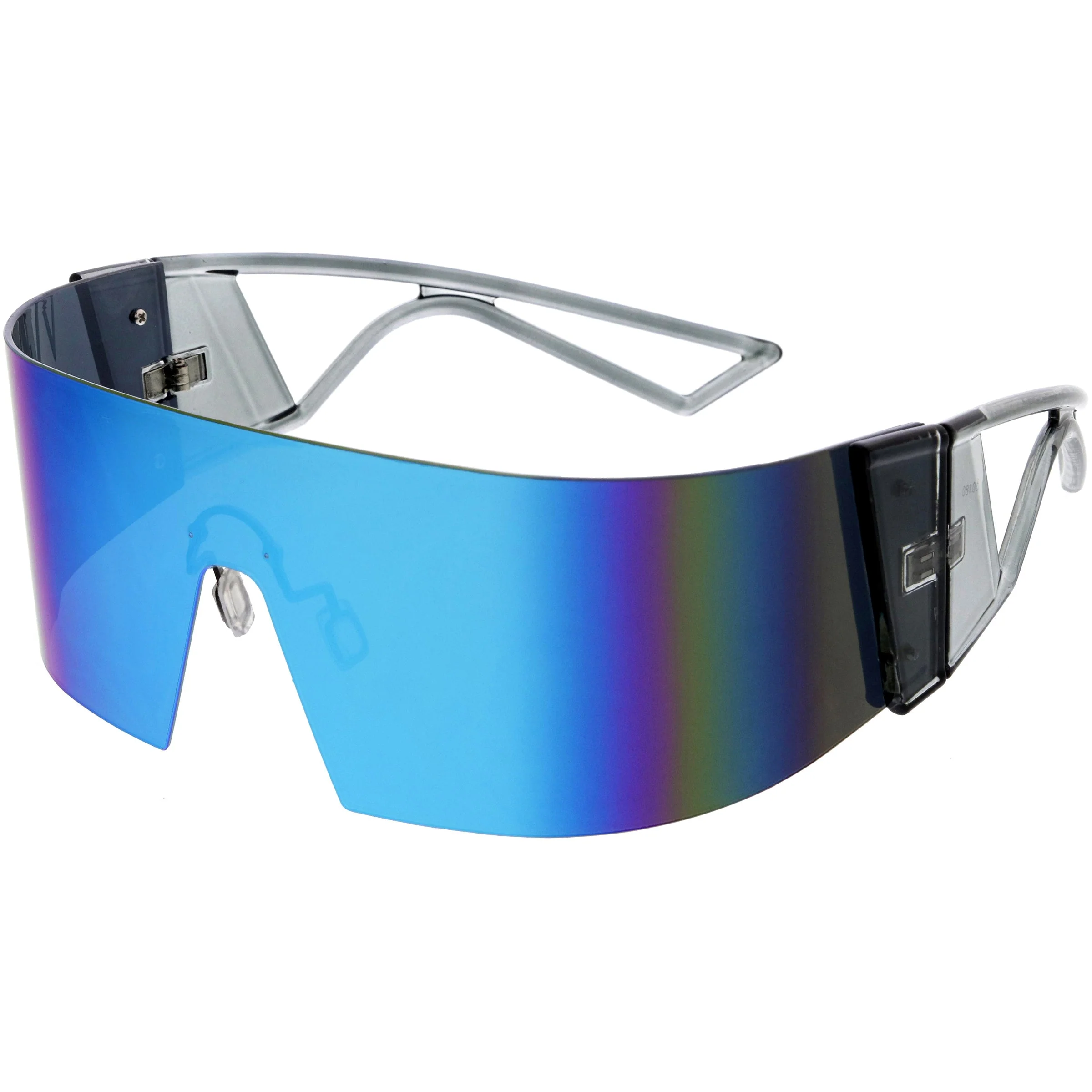 zeroUV 80s Retro Wrap Around One Piece Futuristic Sunglasses D305 - Image 10