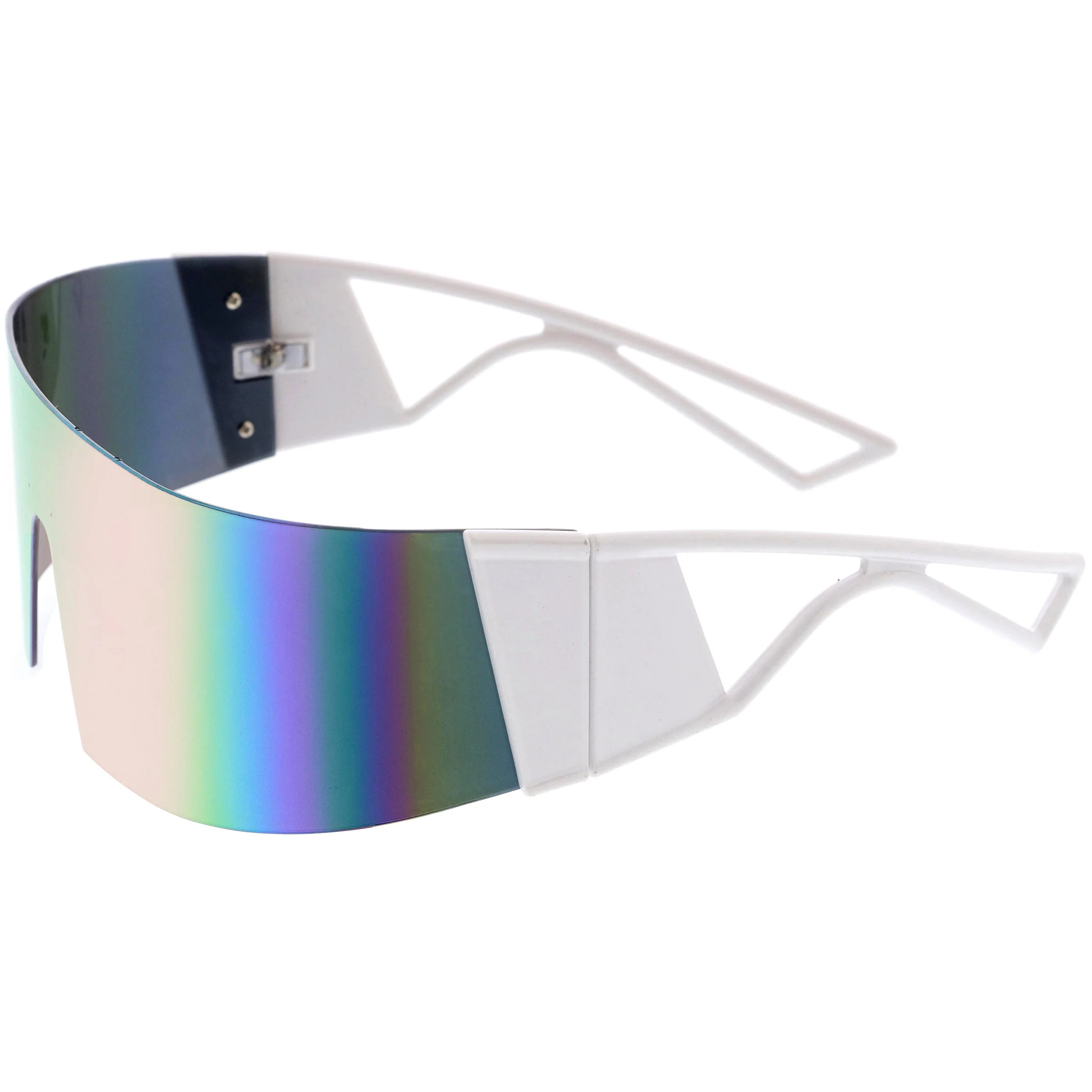 zeroUV 80s Retro Wrap Around One Piece Futuristic Sunglasses D305 - Image 15