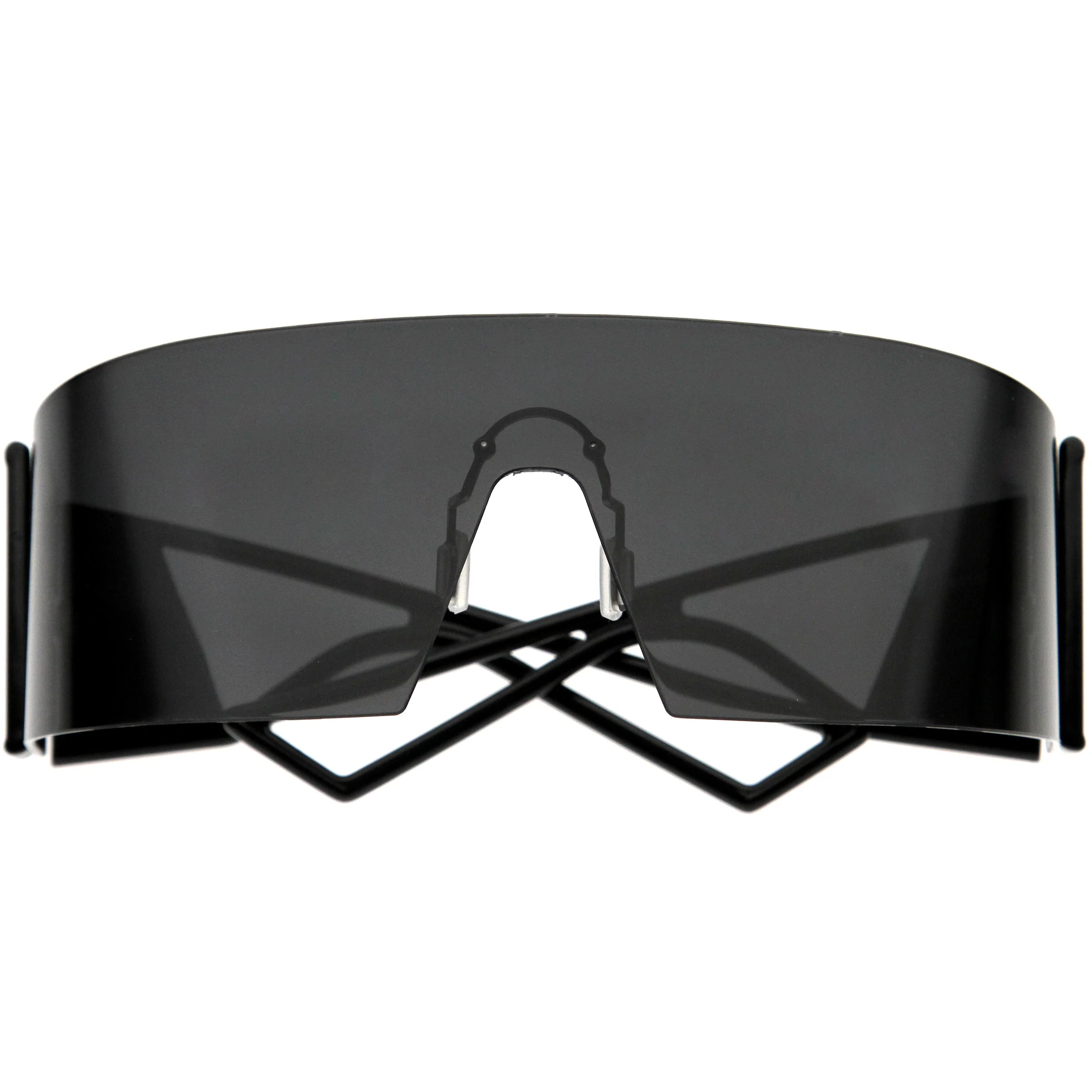 zeroUV 80s Retro Wrap Around One Piece Futuristic Sunglasses D305 - Image 24