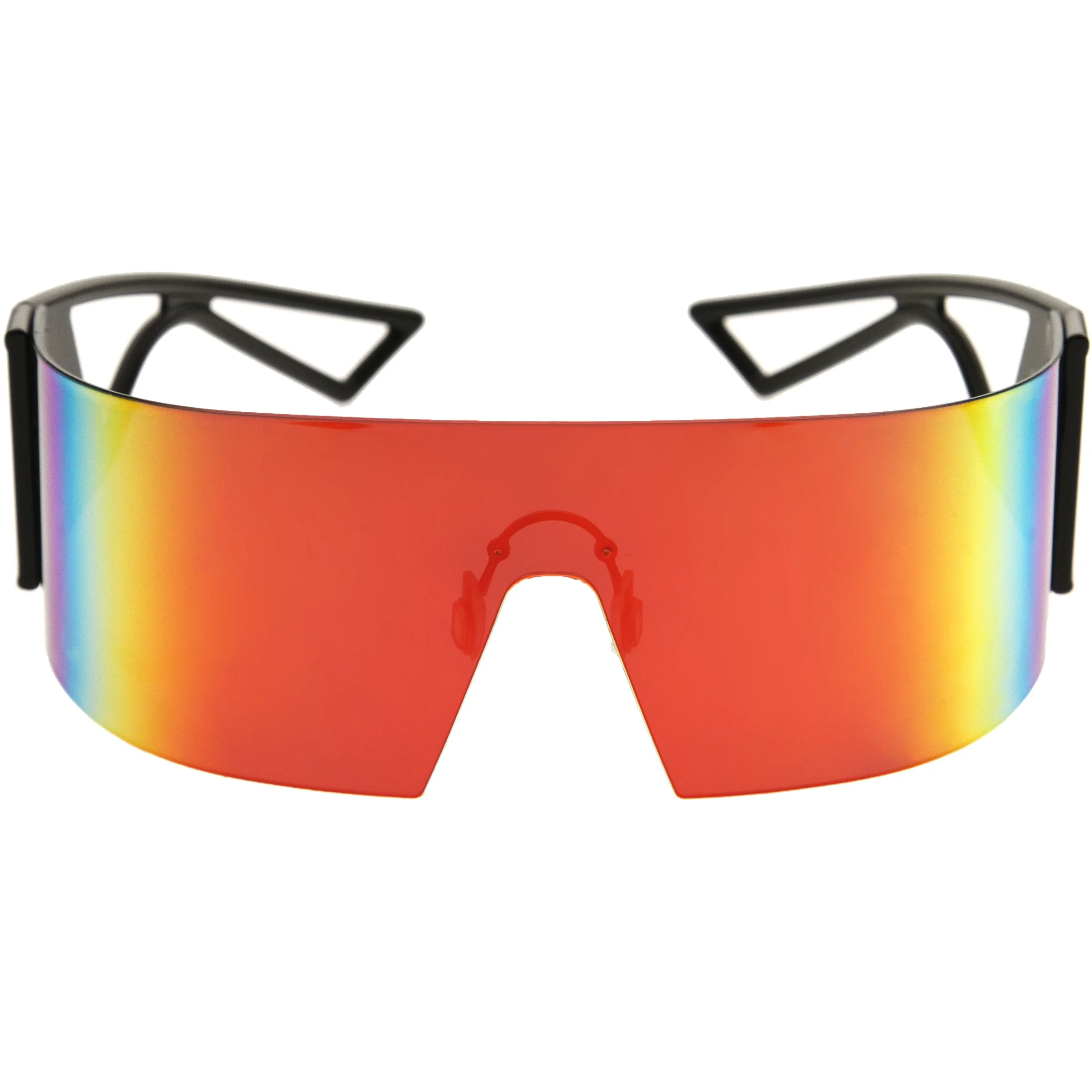 zeroUV 80s Retro Wrap Around One Piece Futuristic Sunglasses D305 - Image 5