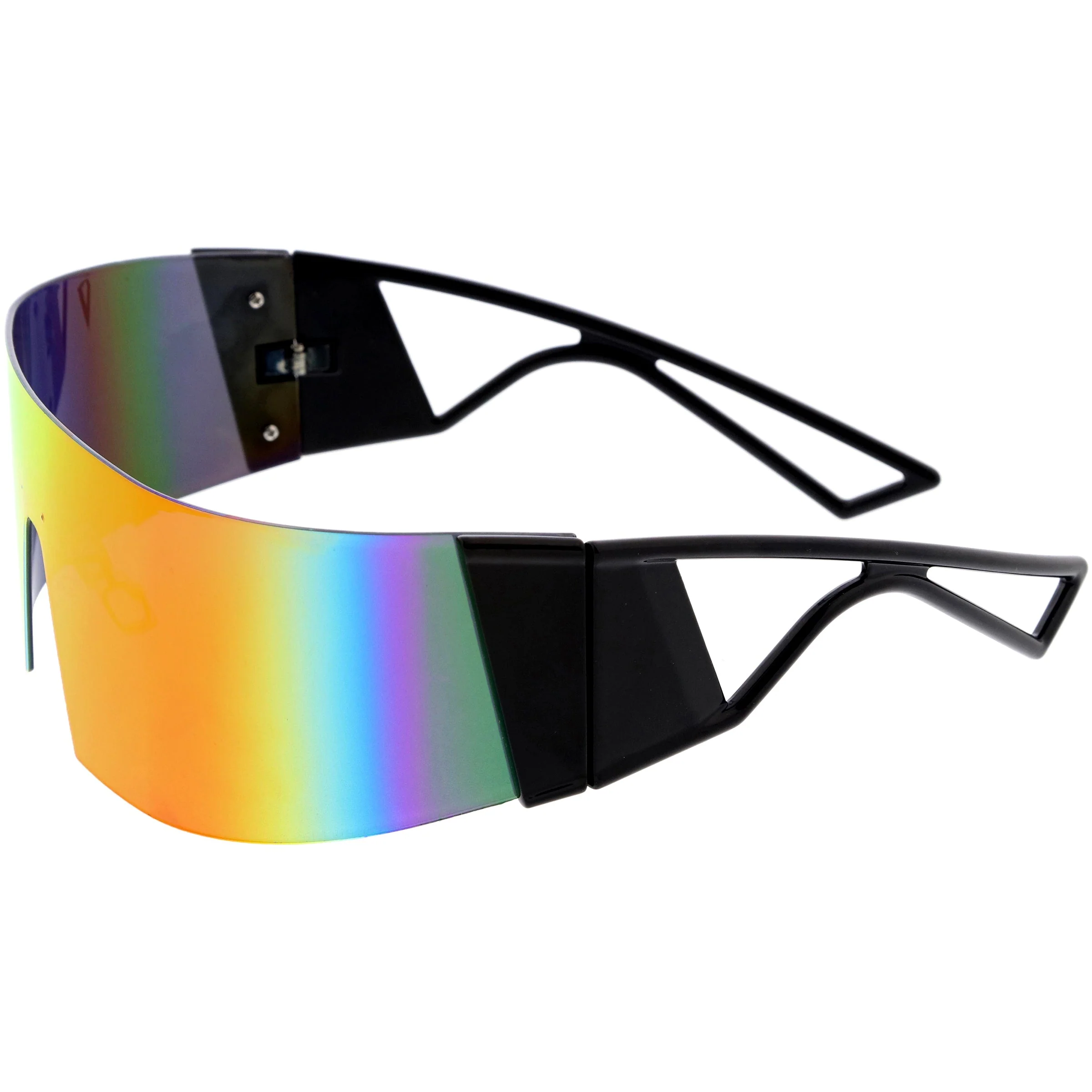zeroUV 80s Retro Wrap Around One Piece Futuristic Sunglasses D305 - Image 7