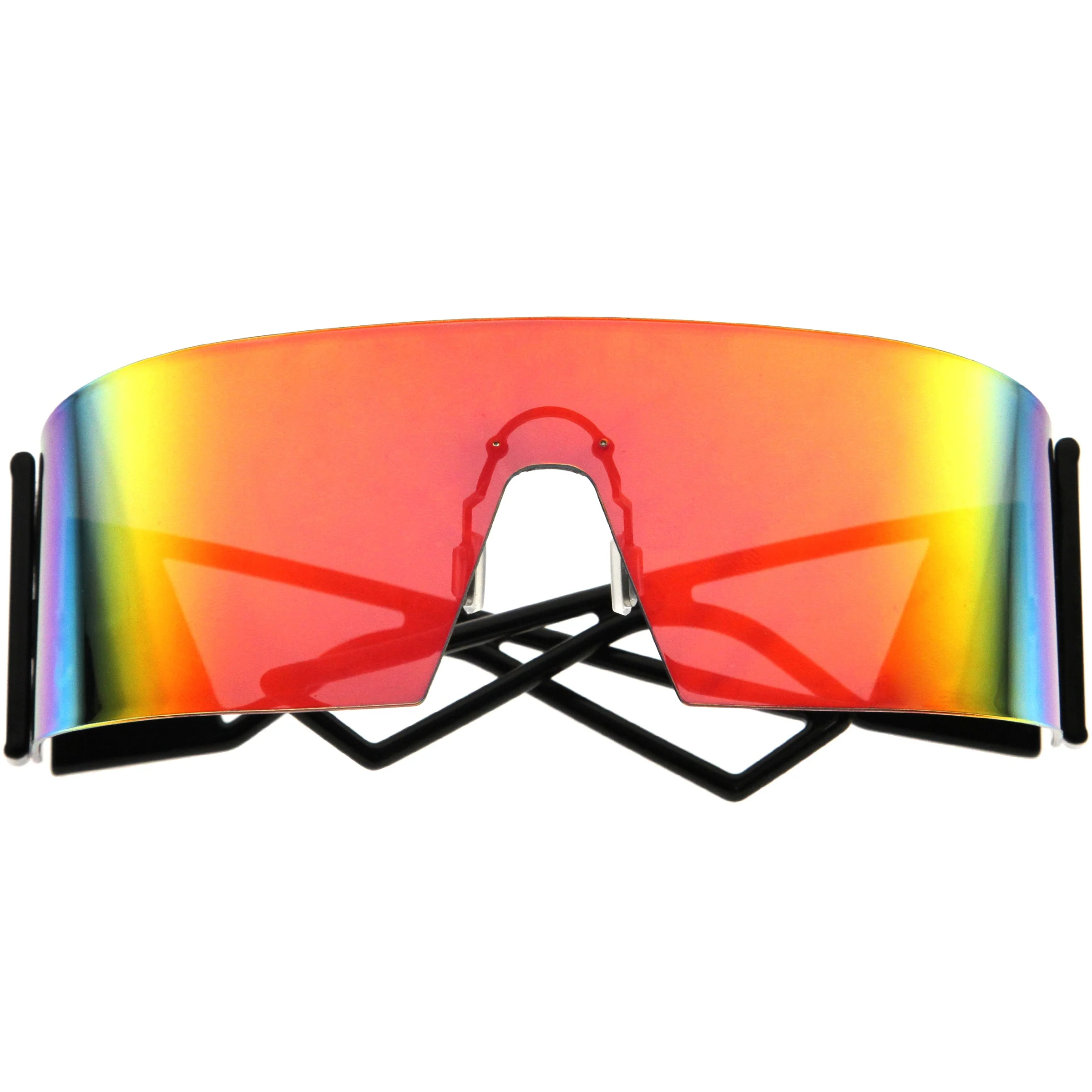 zeroUV 80s Retro Wrap Around One Piece Futuristic Sunglasses D305 - Image 8