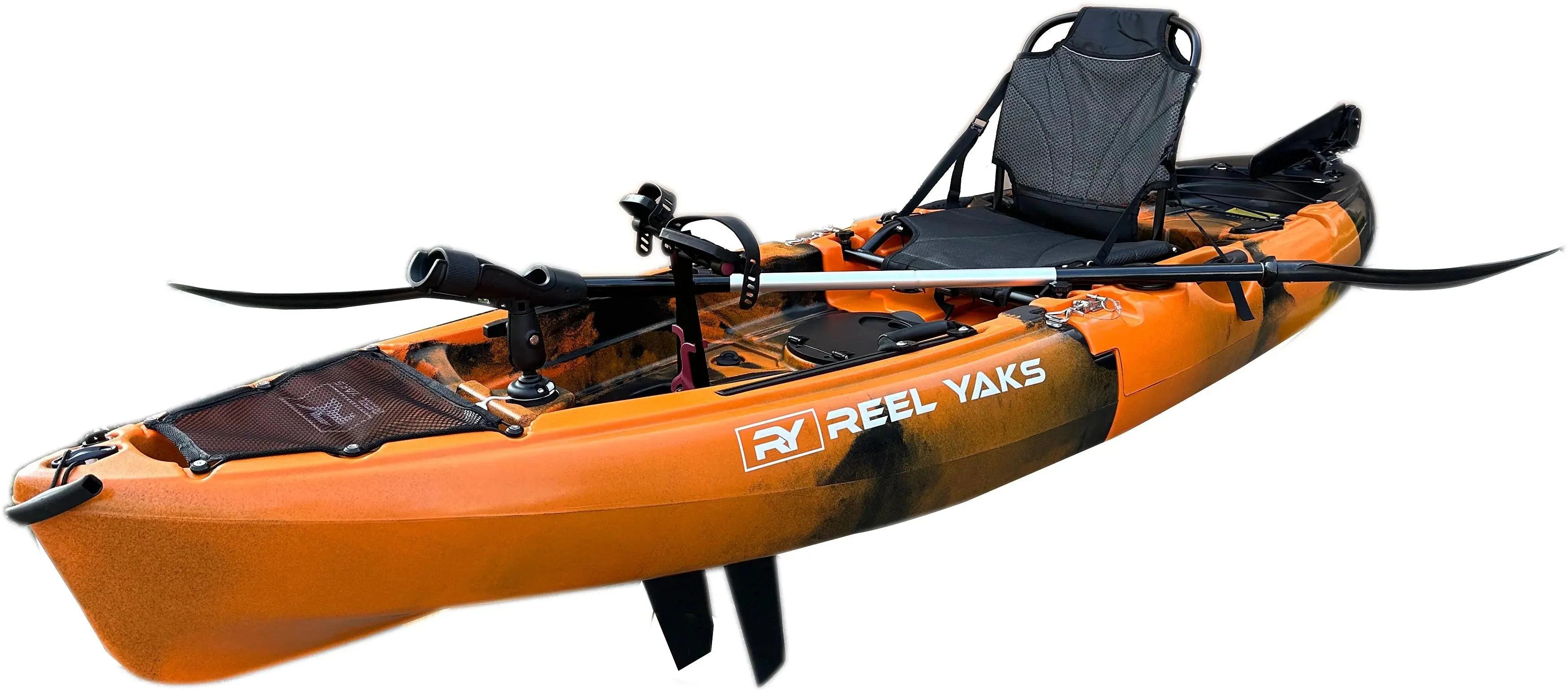 ReelYaks 9.5ft Raptor Modular Fin Drive Pedal Fishing Kayak | 380lbs Capacity | 2 Piece - Image 3