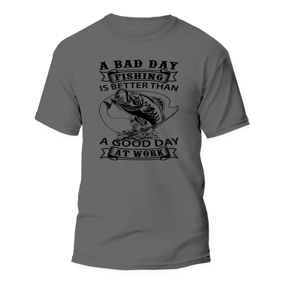 Outdoorzees A Bad Day Fishing T-Shirt - Image 3