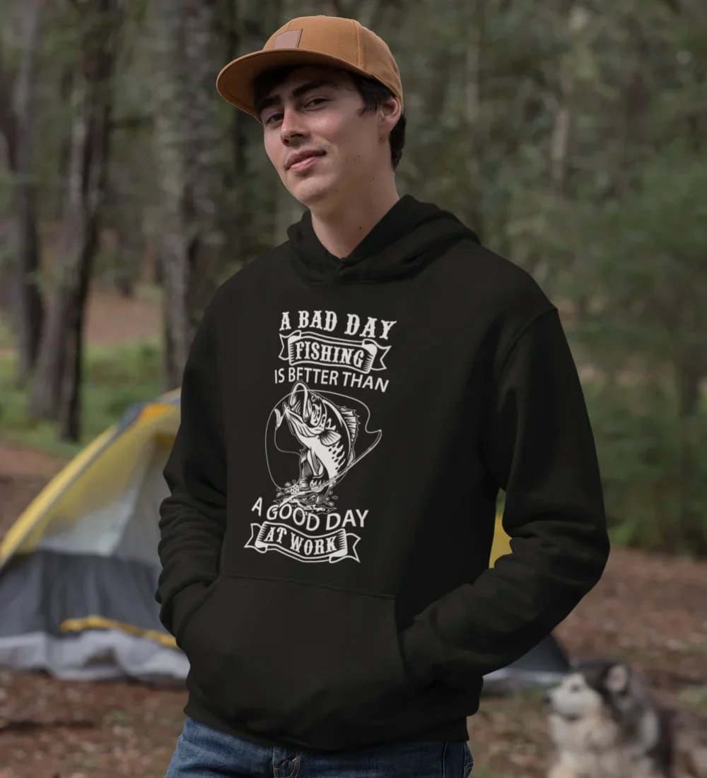 Outdoorzees A Bad Day Fishing Unisex Hoodie - Image 6