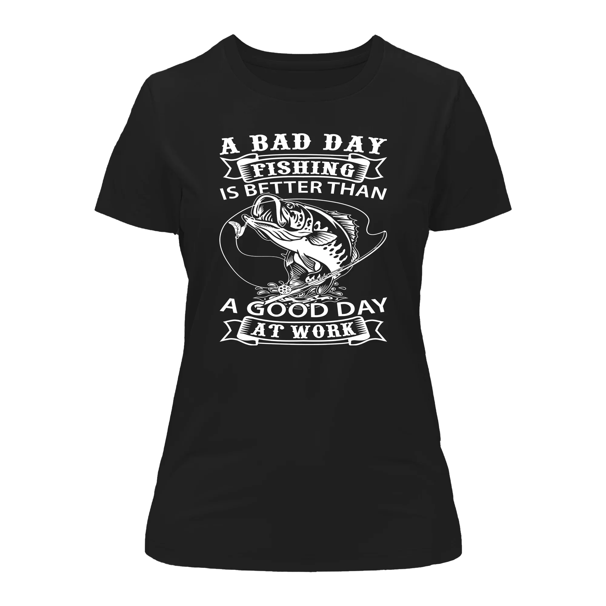 Outdoorzees A Bad Day Fishing Women Slim Fit T-Shirt - Image 3