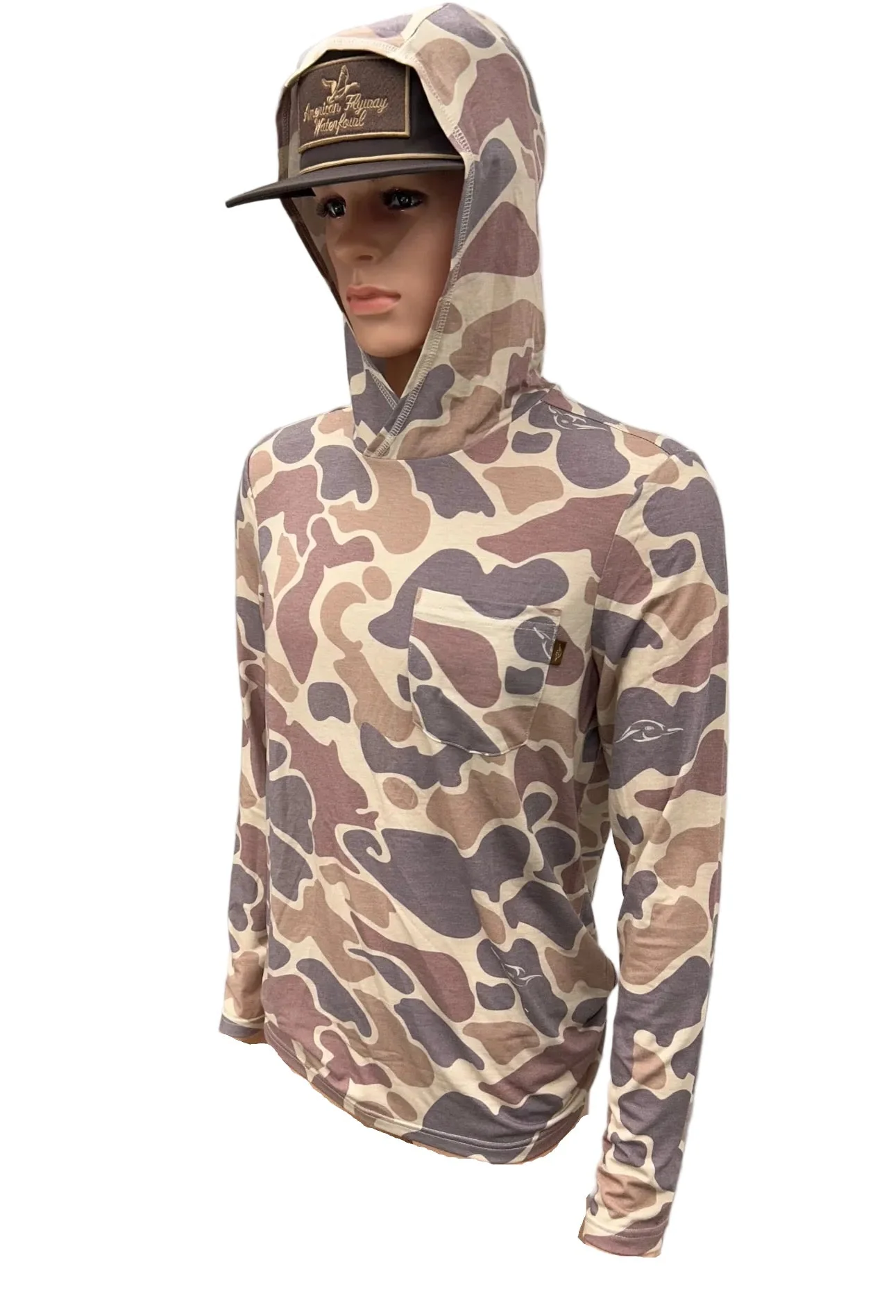 AFW Vintage Camo Brown long sleeve with Hood - Image 3