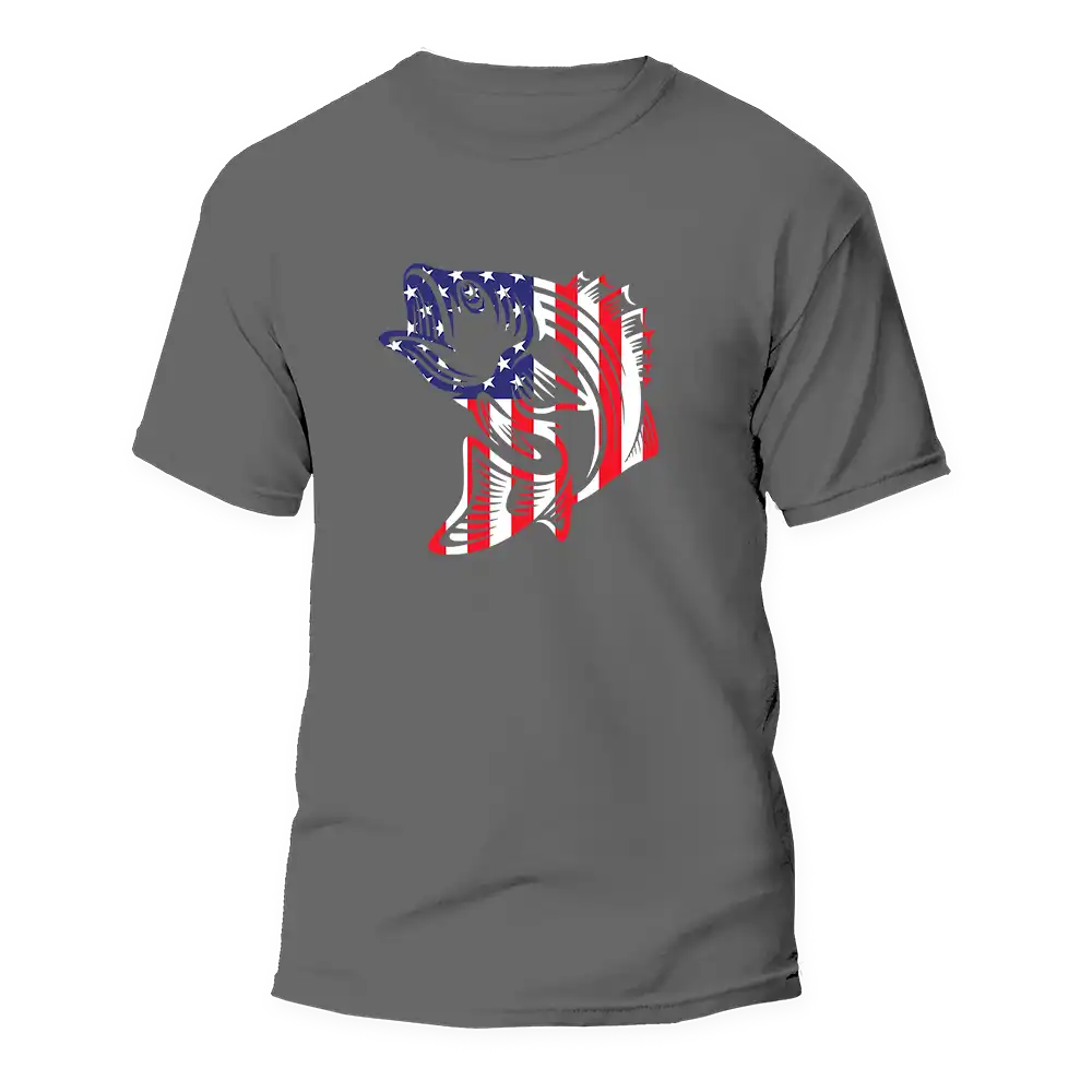 Outdoorzees American Flag Fish Come Man T-Shirt
