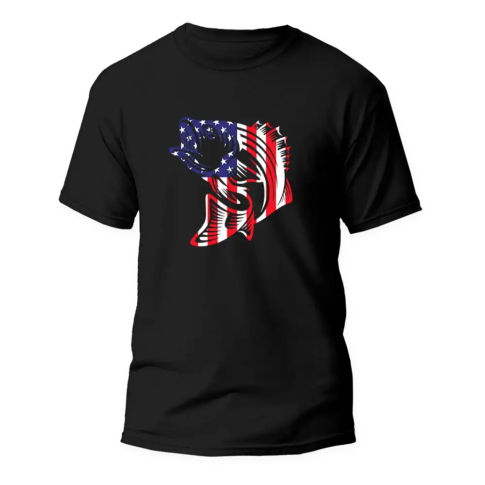 Outdoorzees American Flag Fish Come Man T-Shirt - Image 2