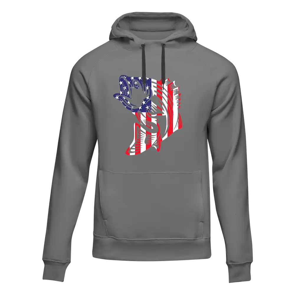Outdoorzees American Flag Fish Unisex Hoodie - Image 3