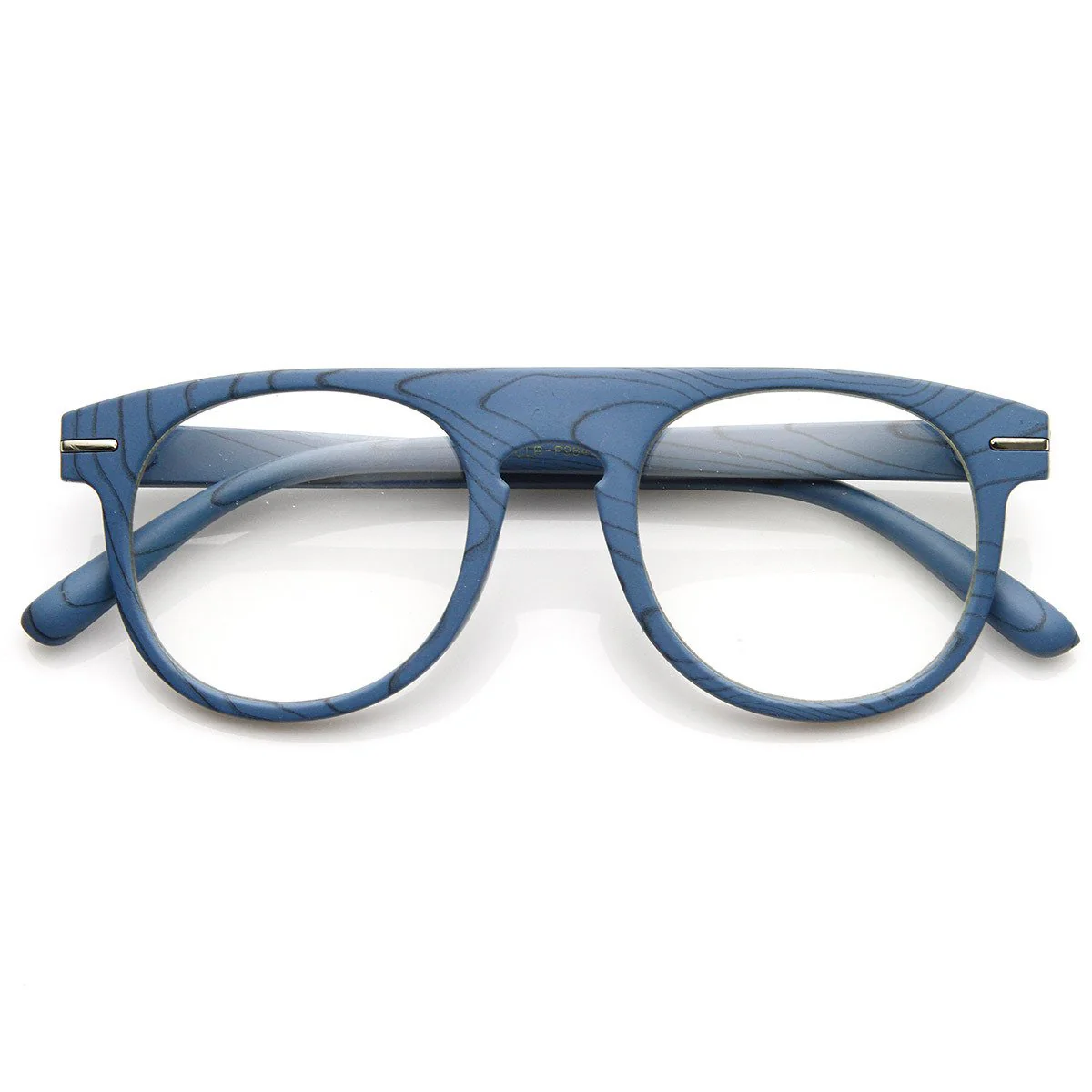 zeroUV Artistic Wood Print Indie Key Hole Flat Top Round Clear Lens Glasses 9152 - Image 7