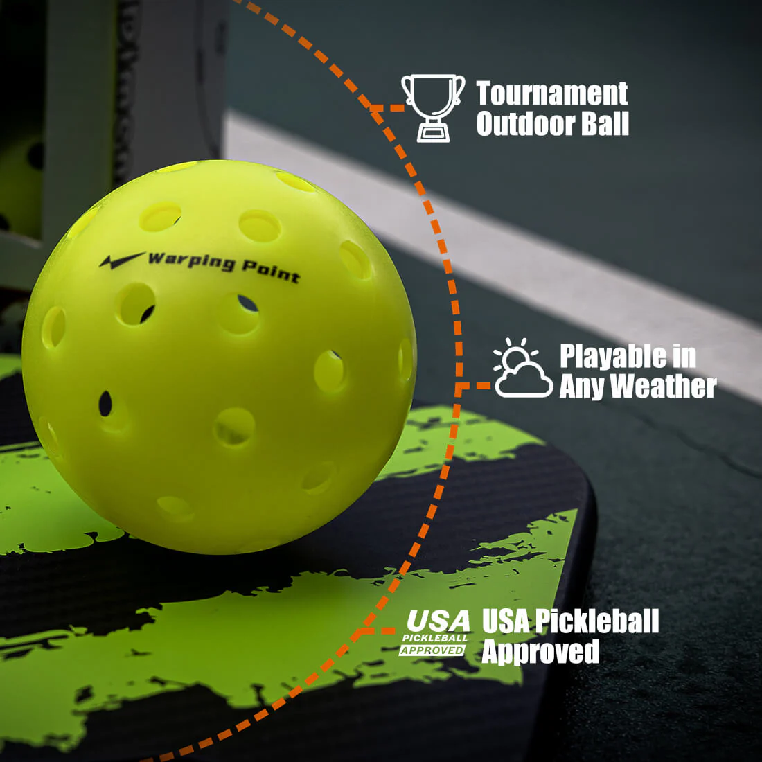 Warping Point Ascent Outdoor Tournament Pickleballs - Image 4