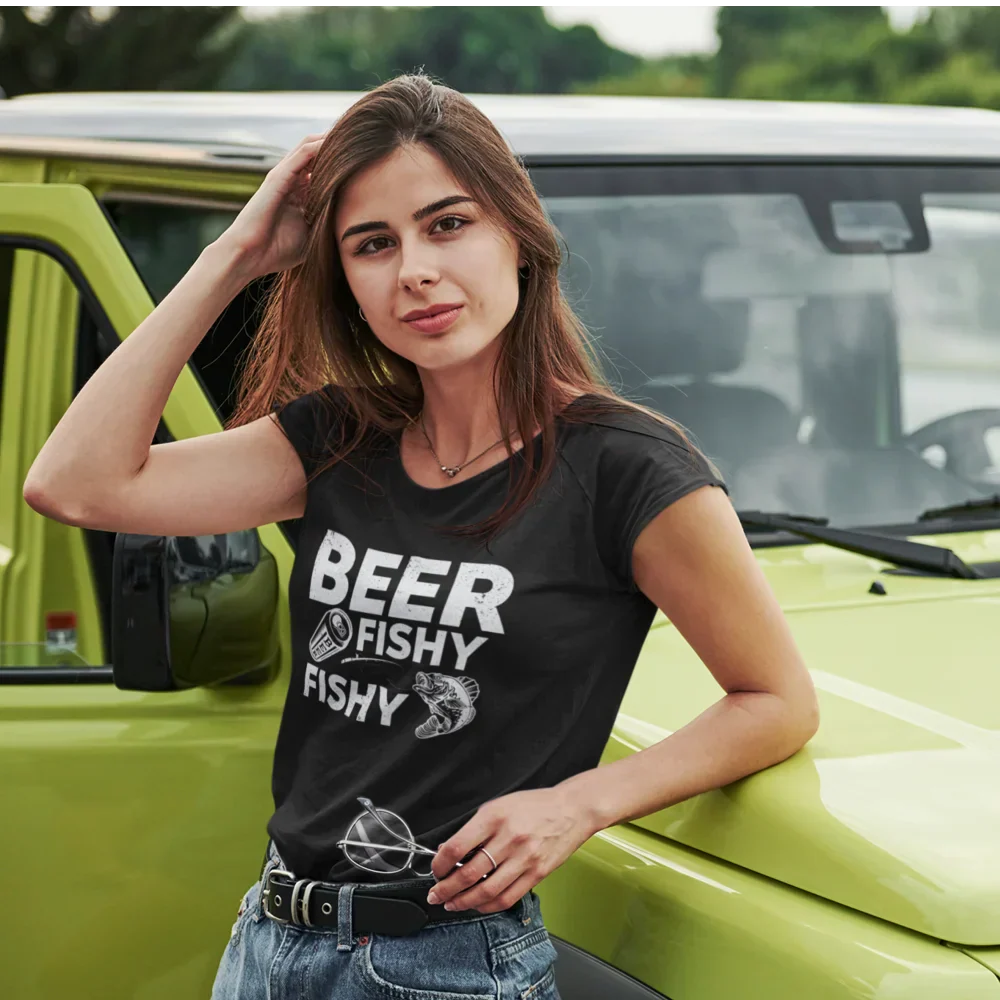 Outdoorzees Beer Fishy Fishy T-Shirt for Women - Image 4