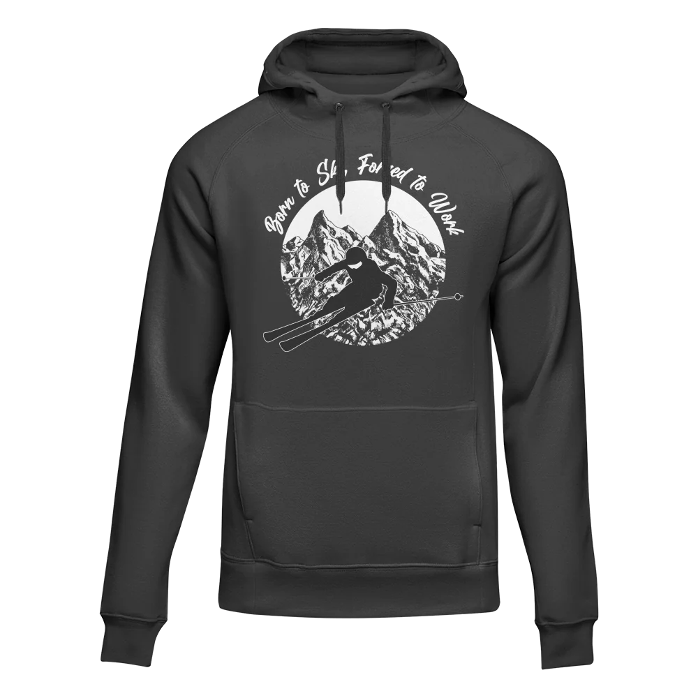 Outdoorzees Born To Ski Forced To Work Unisex Hoodie