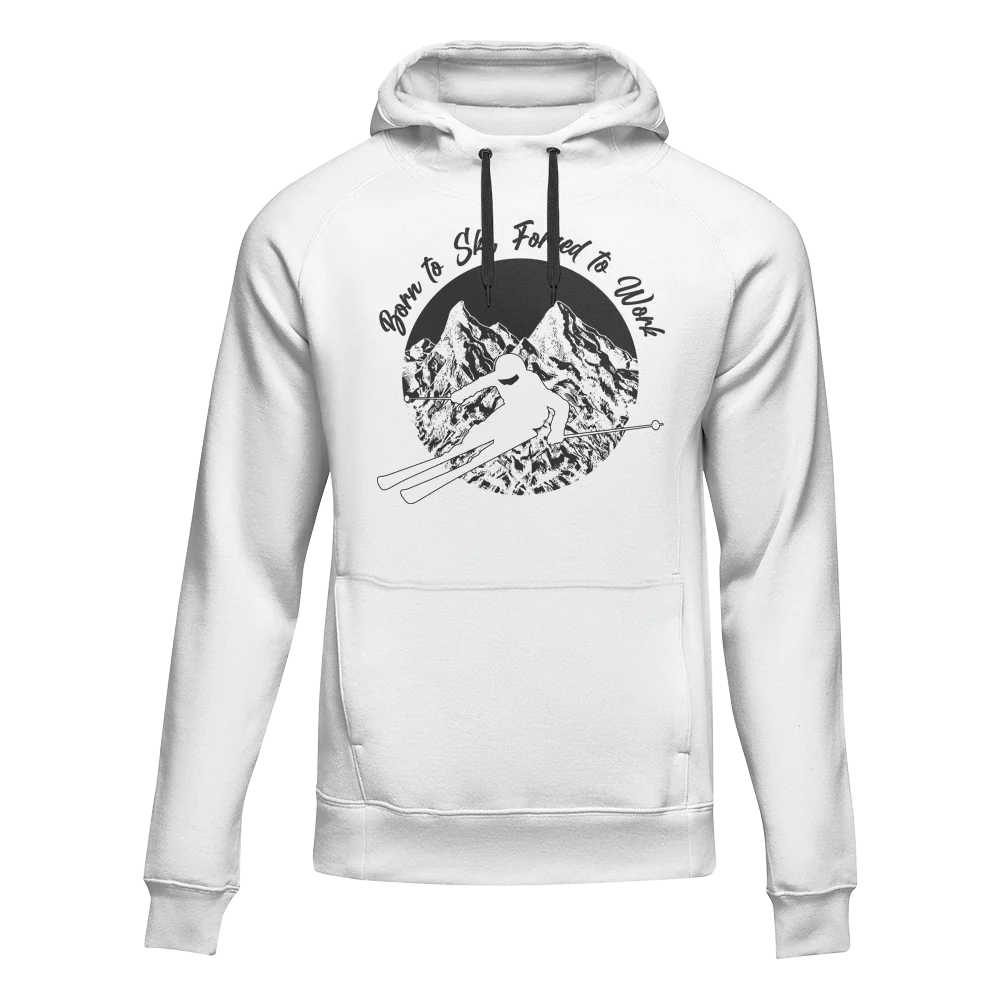 Outdoorzees Born To Ski Forced To Work Unisex Hoodie - Image 2
