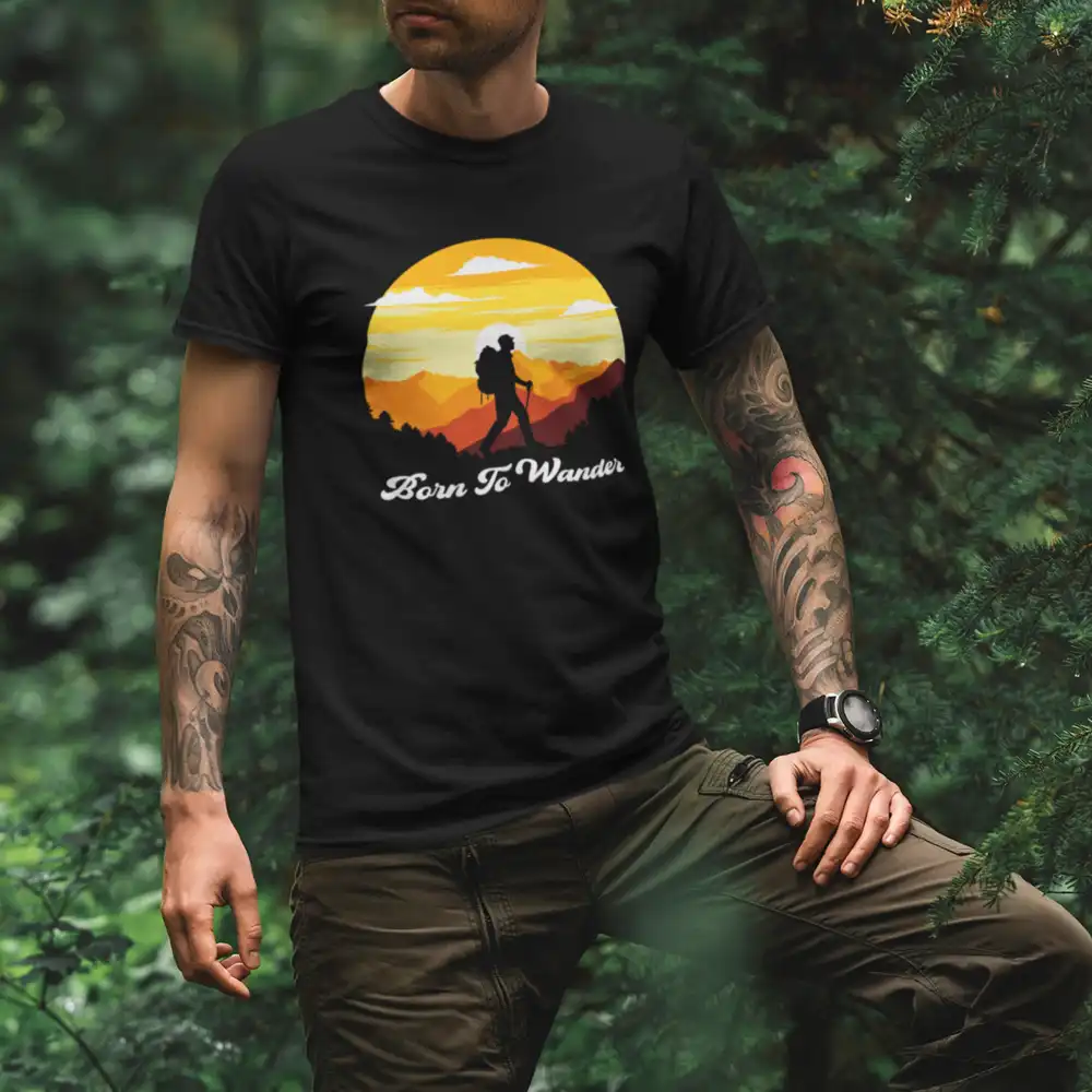 Outdoorzees Born To Wander Man T-Shirt - Image 4