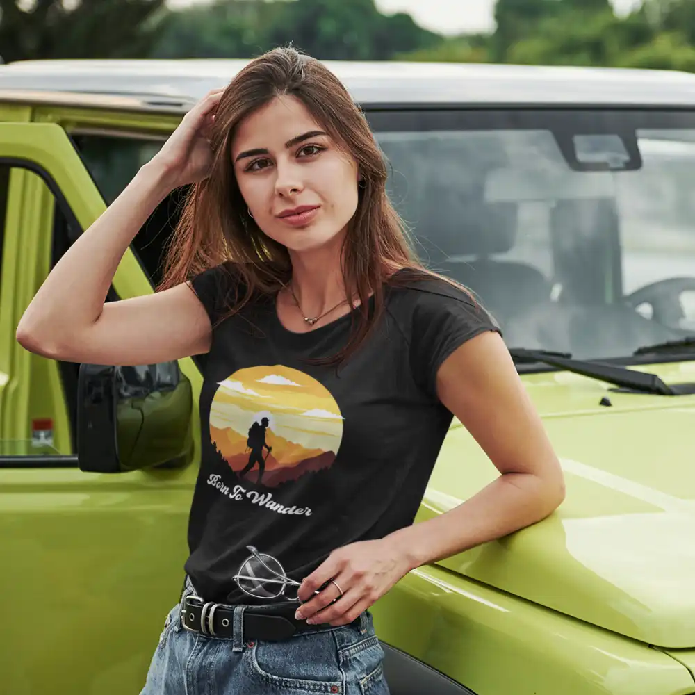 Outdoorzees Born To Wander T-Shirt for Women - Image 4