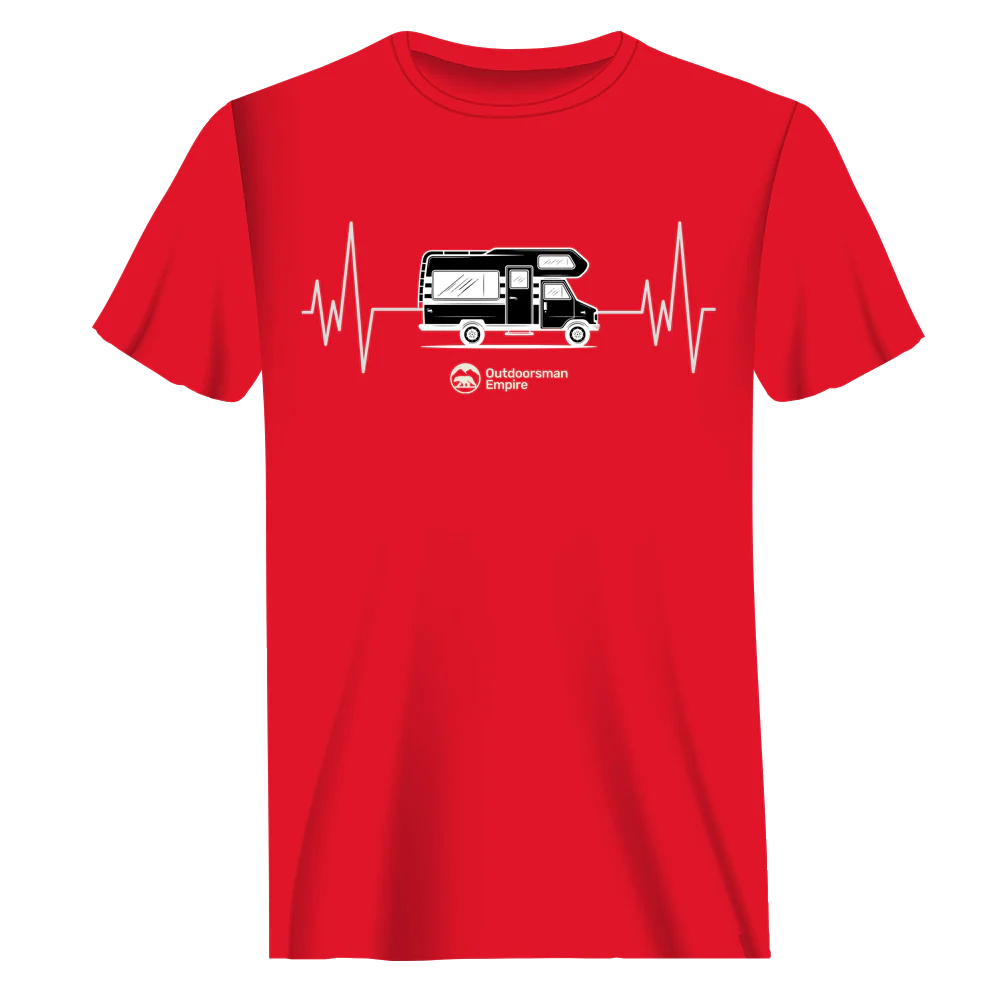 Outdoorzees Camping Cardiogram Man T-Shirt - Image 3