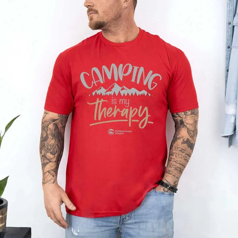 Outdoorzees Camping Is My Therapy Man T-Shirt - Image 3