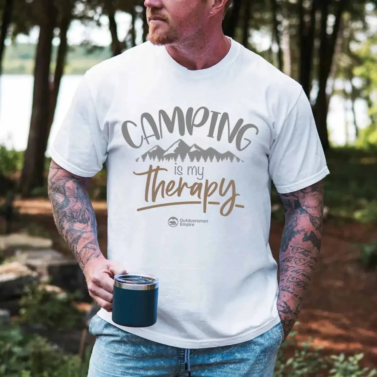 Outdoorzees Camping Is My Therapy Man T-Shirt - Image 4