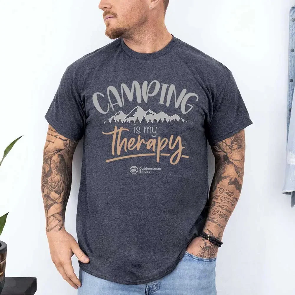 Outdoorzees Camping Is My Therapy Man T-Shirt - Image 7