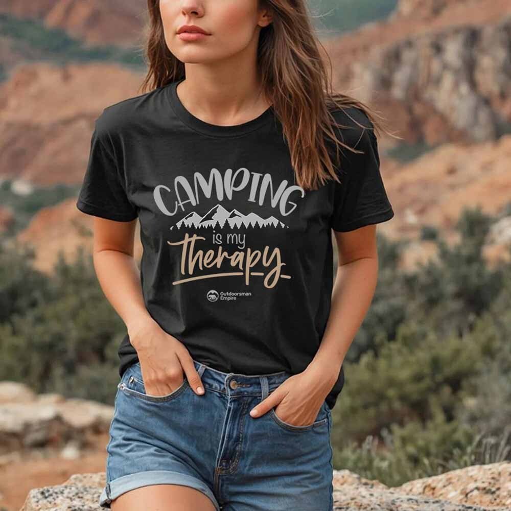 Outdoorzees Camping Is My Therapy Unisex T-Shirt - Image 2
