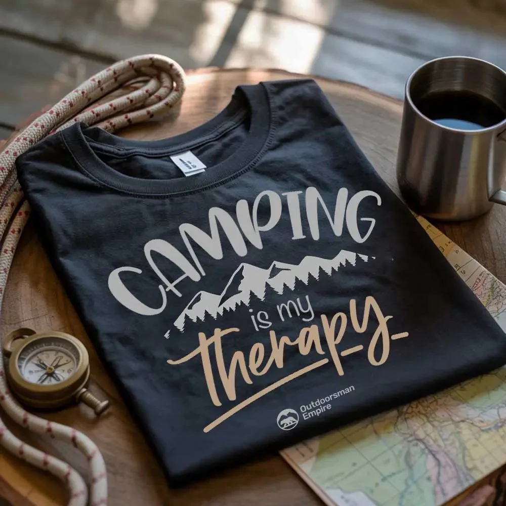 Outdoorzees Camping Is My Therapy Unisex T-Shirt - Image 3