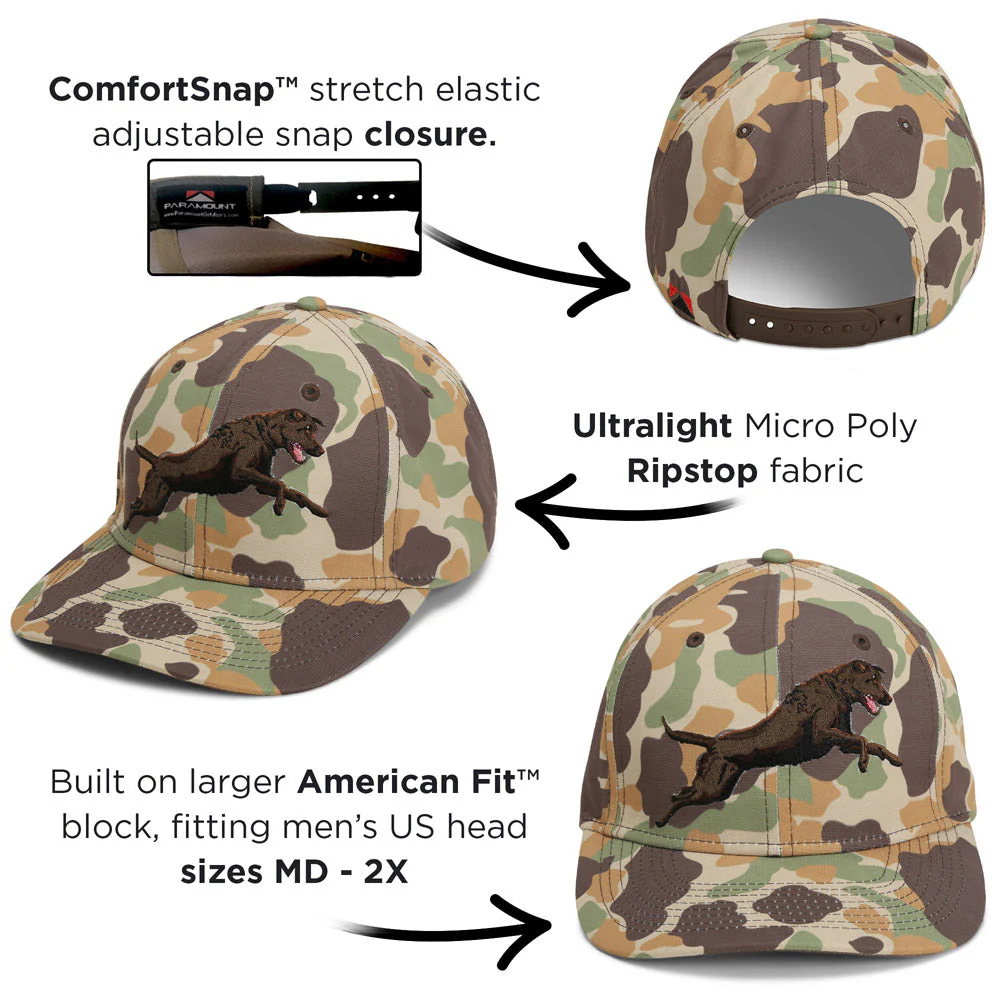 Paramount Outdoors Chocolate Lab 6-Panel Riverside Vintage Camo Cap - Image 5