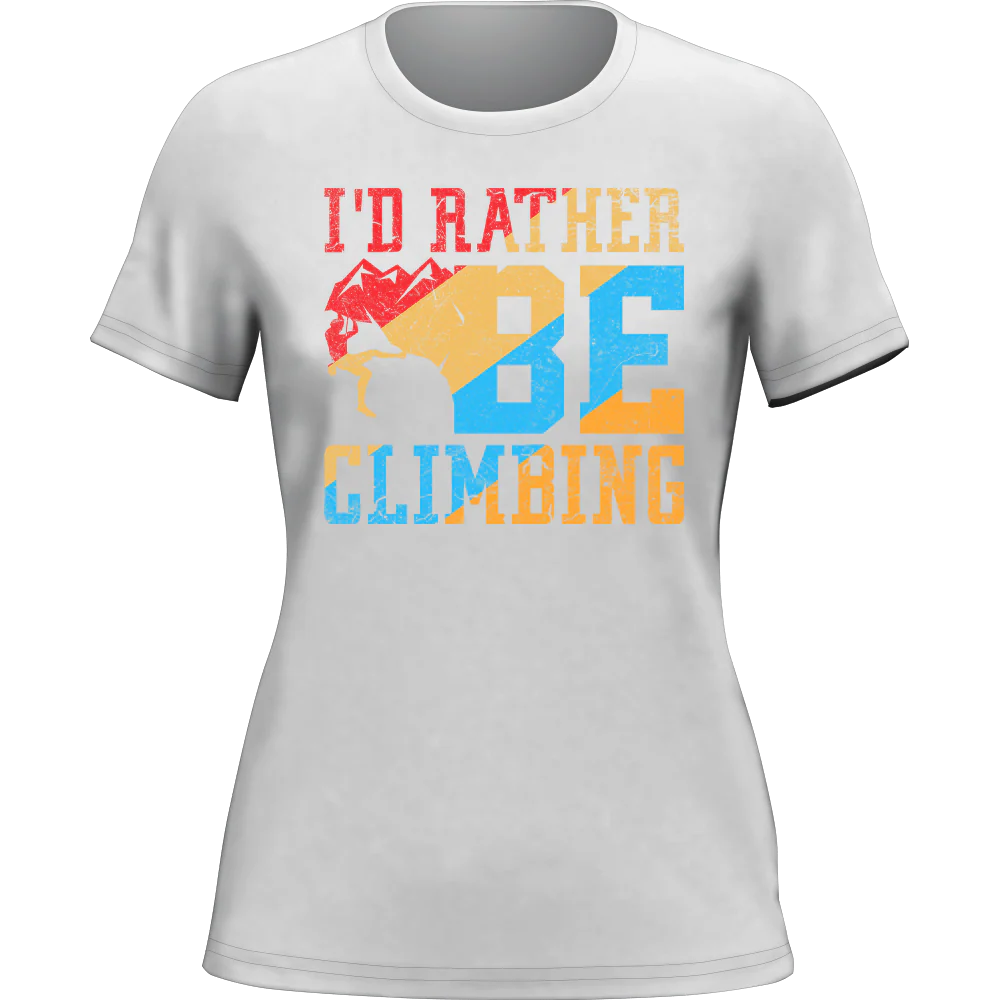 Outdoorzees Climbing I'd Rather Be Climbing T-Shirt for Women - Image 2