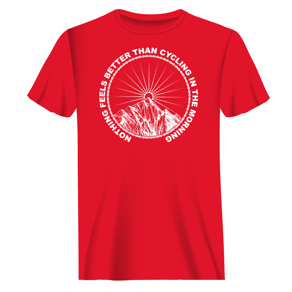 Outdoorzees Cycling In The Morning Man T-Shirt - Image 2