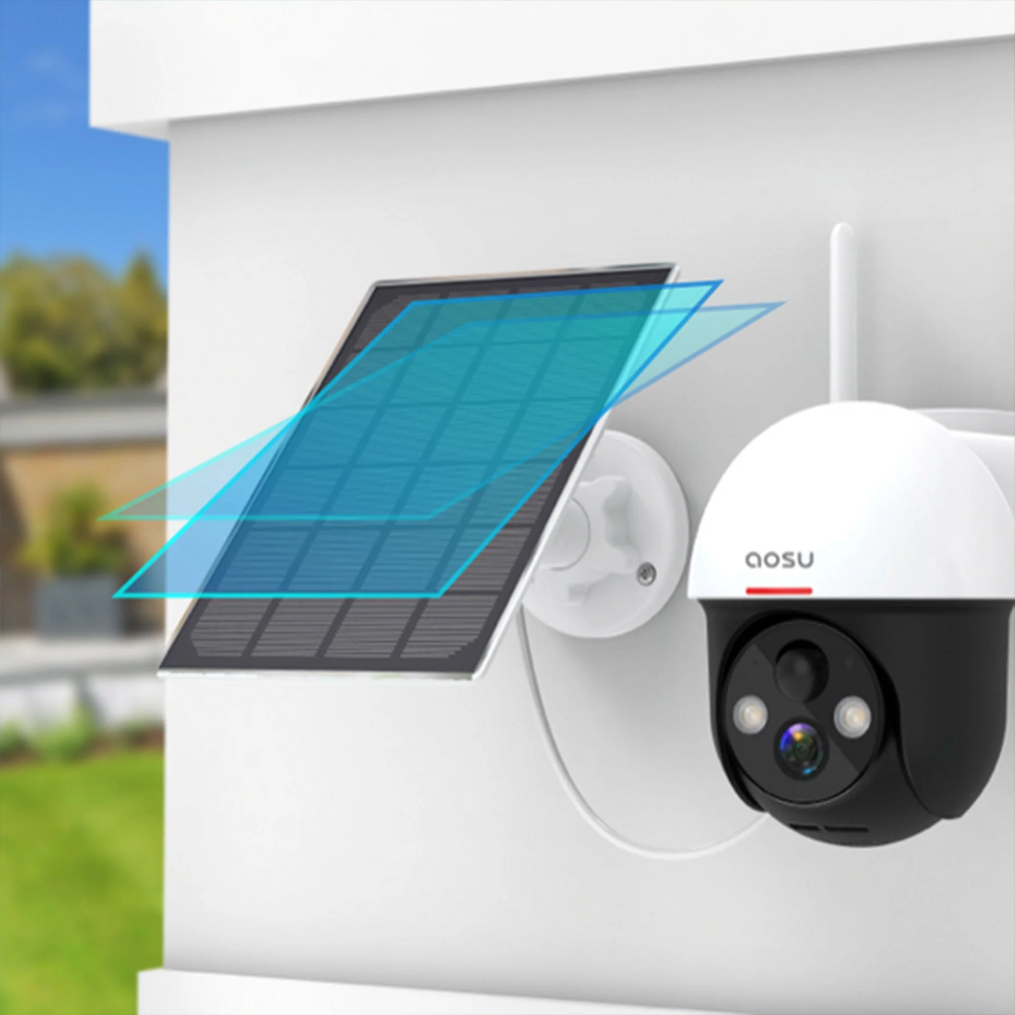 DEKCO Outdoor Solar Home Security Dome Camera w/ WiFi & Motion Alarm (2 Pack) - Image 11