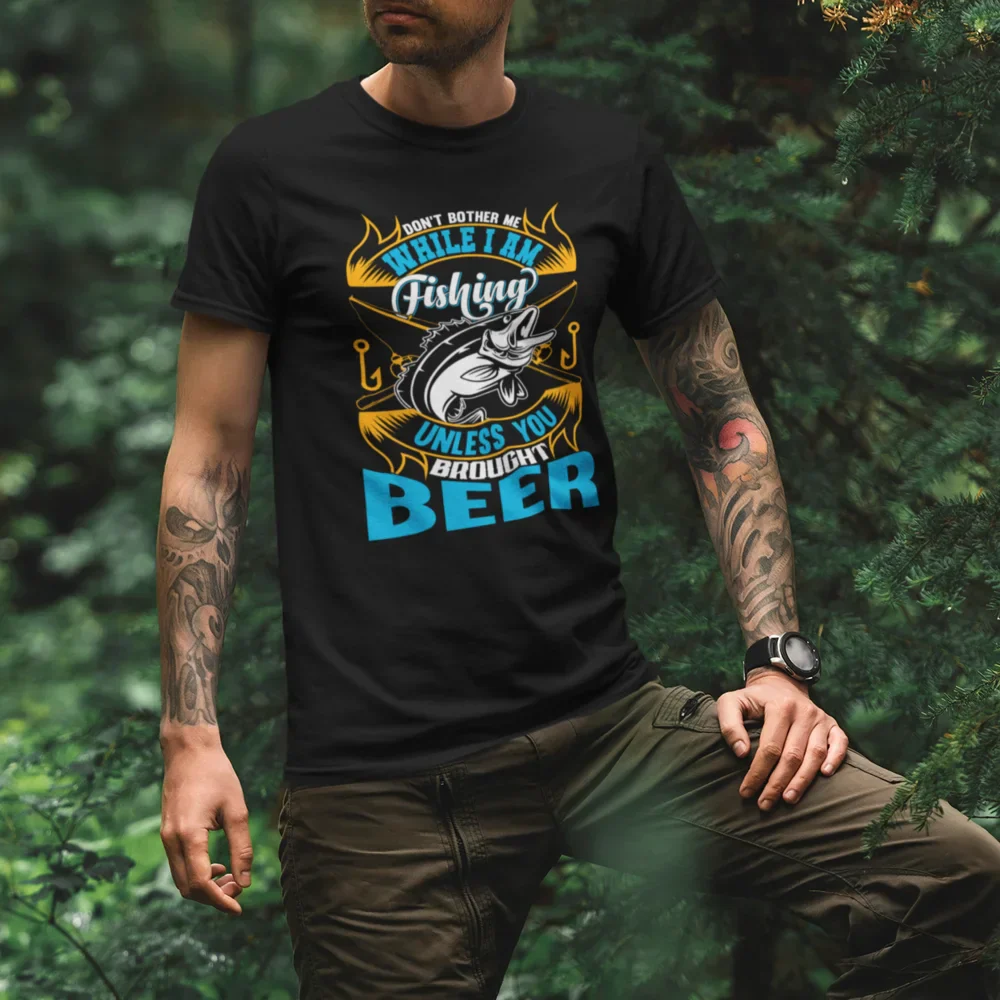 Outdoorzees Don't Bother Me While I'm Fishing Man T-Shirt - Image 4