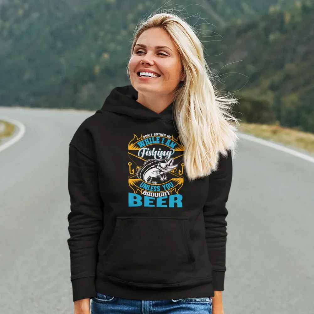 Outdoorzees Don't Bother Me While I'm Fishing Unisex Hoodie - Image 4