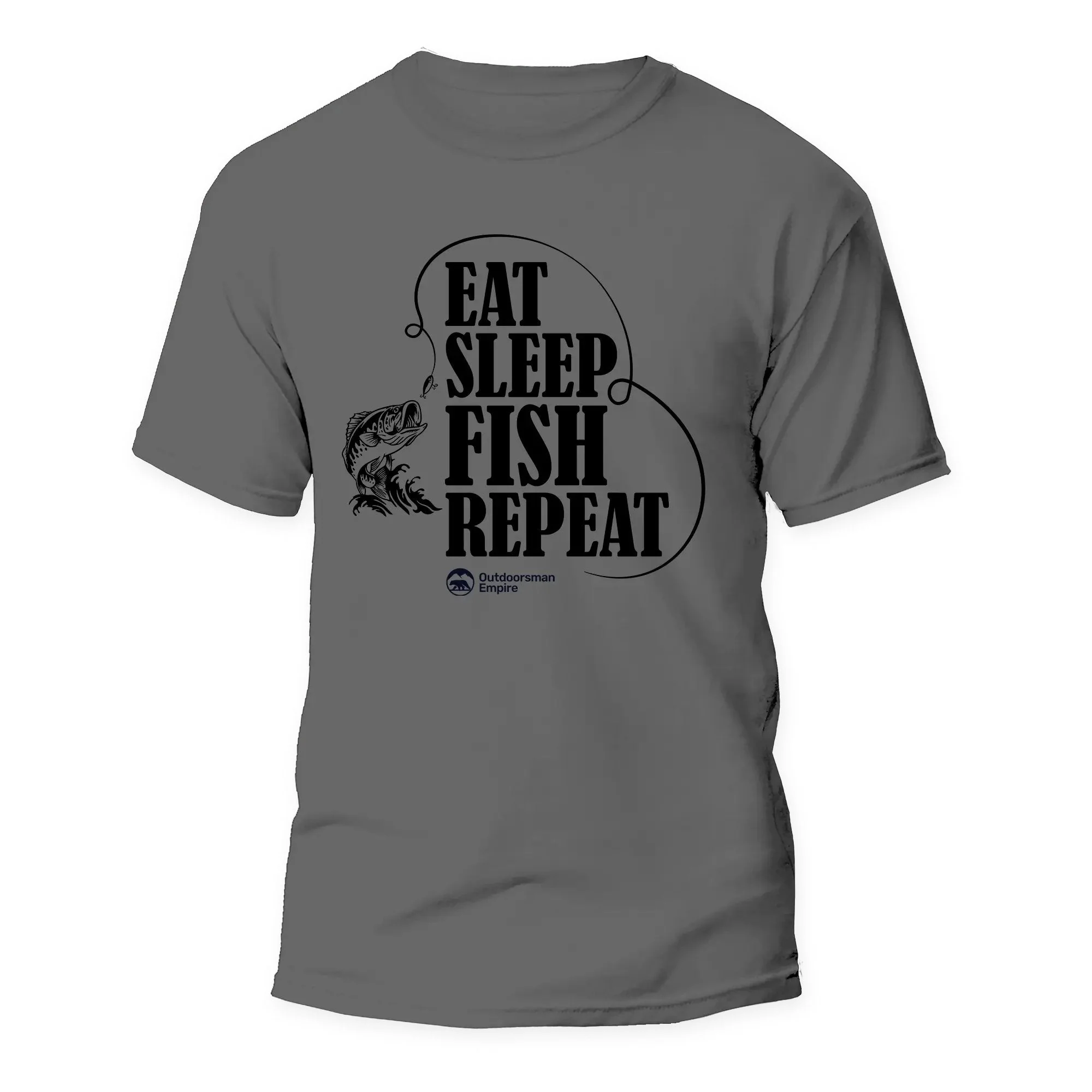 Outdoorzees Eat Sleep Fish Repeat Man T-Shirt - Image 2