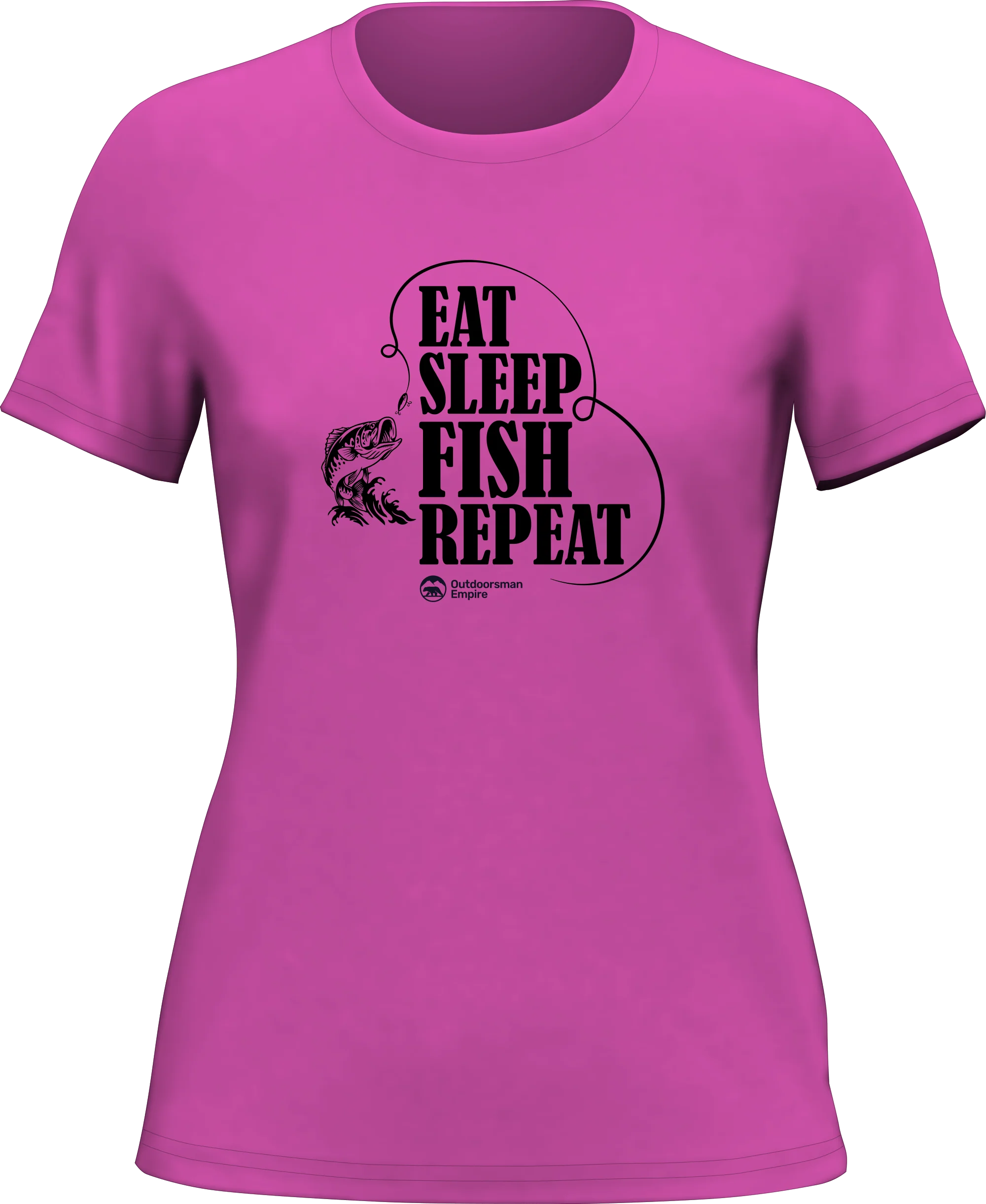 Outdoorzees Eat Sleep Fish Repeat T-Shirt for Women - Image 3