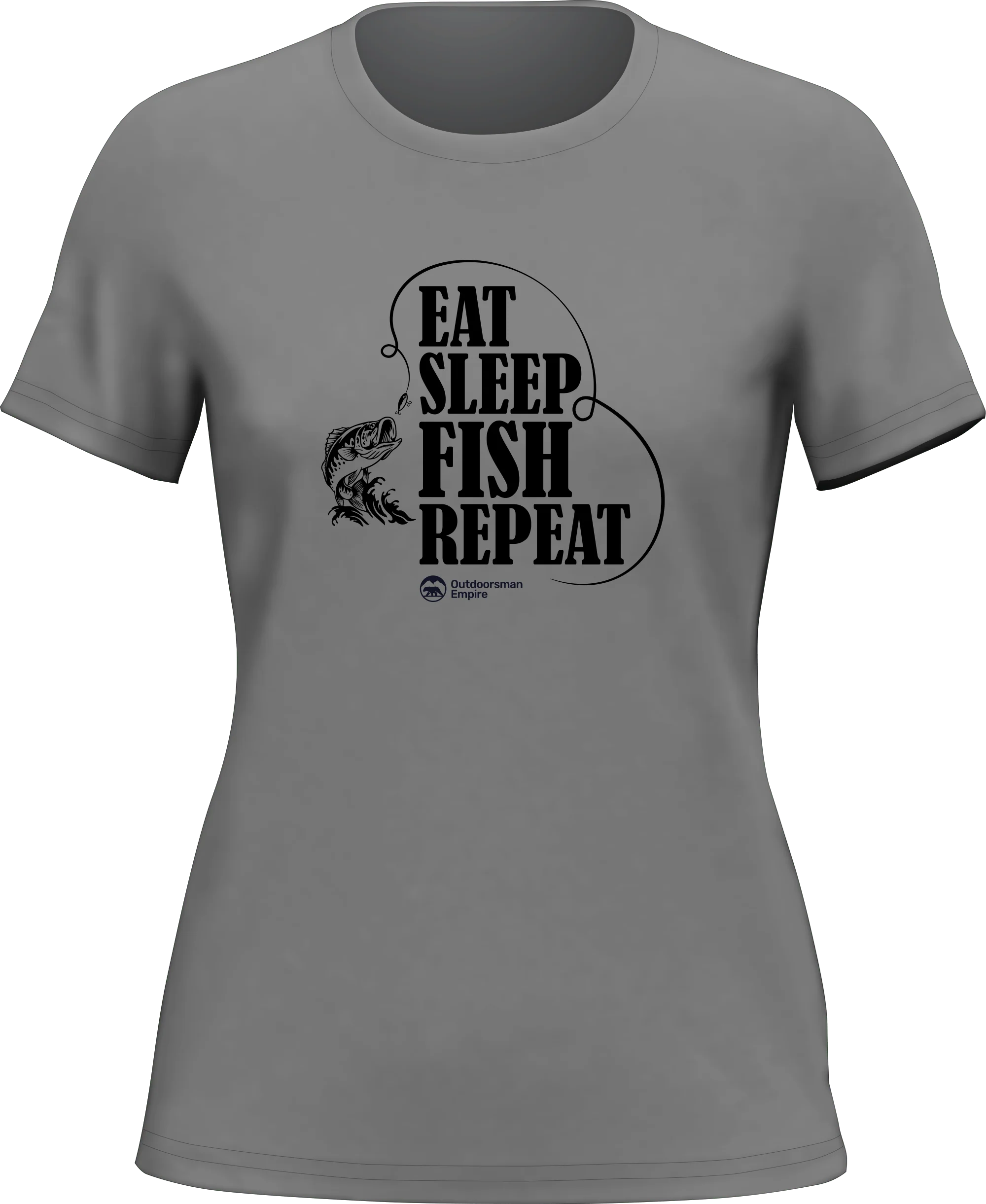 Outdoorzees Eat Sleep Fish Repeat T-Shirt for Women - Image 4