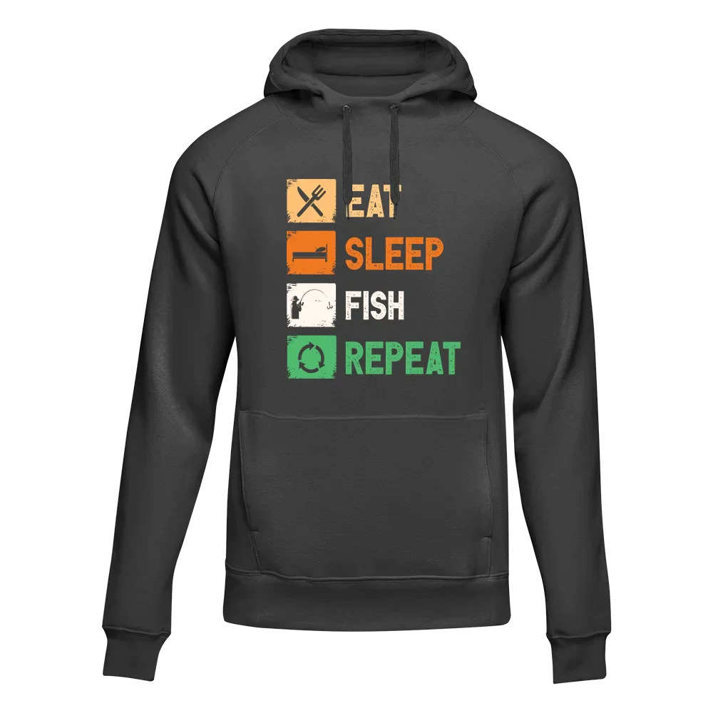 Outdoorzees Eat Sleep Fishing Repeat Unisex Hoodie - Image 3