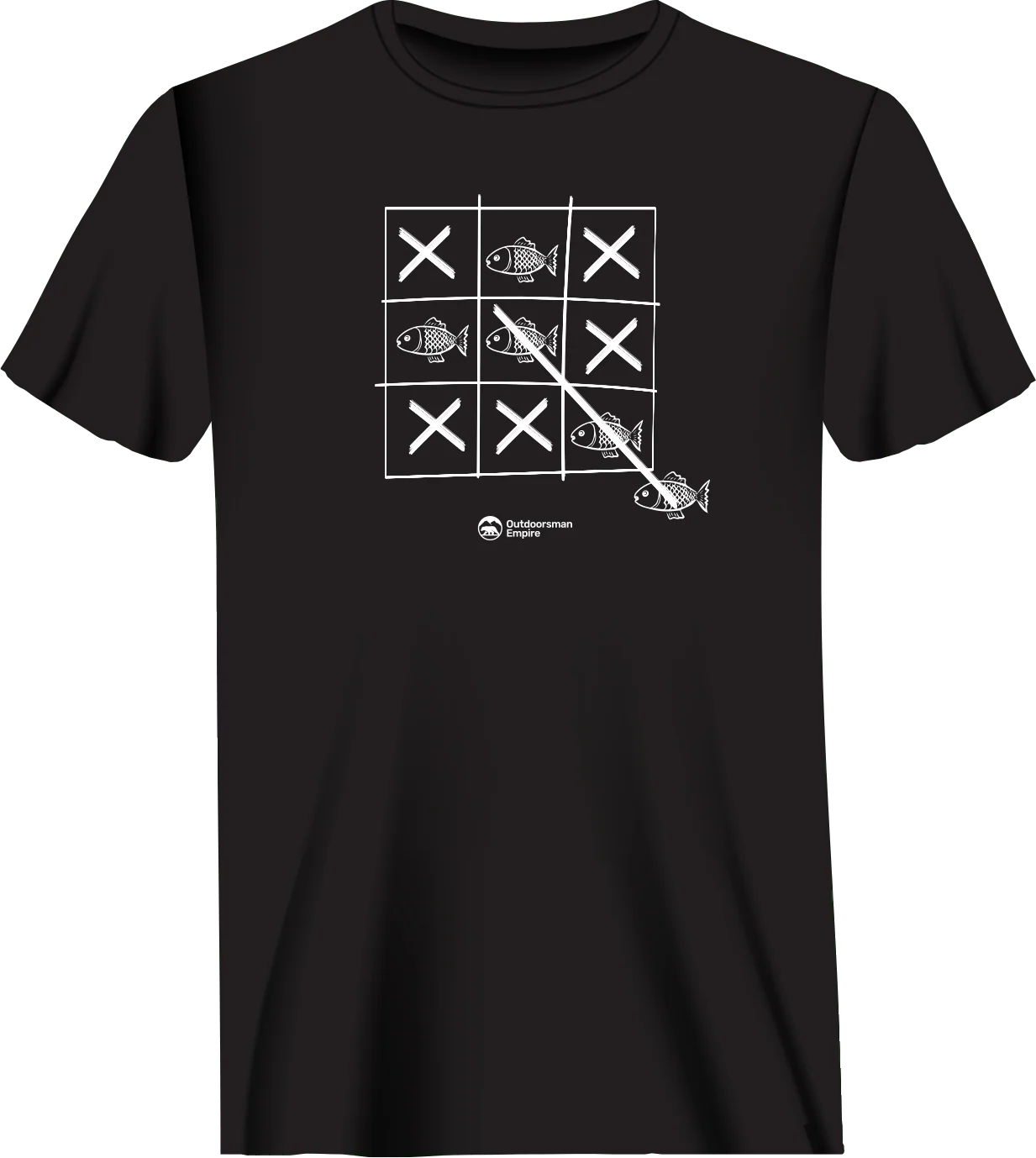 Outdoorzees Fish Tick Tack Toe Man T-Shirt