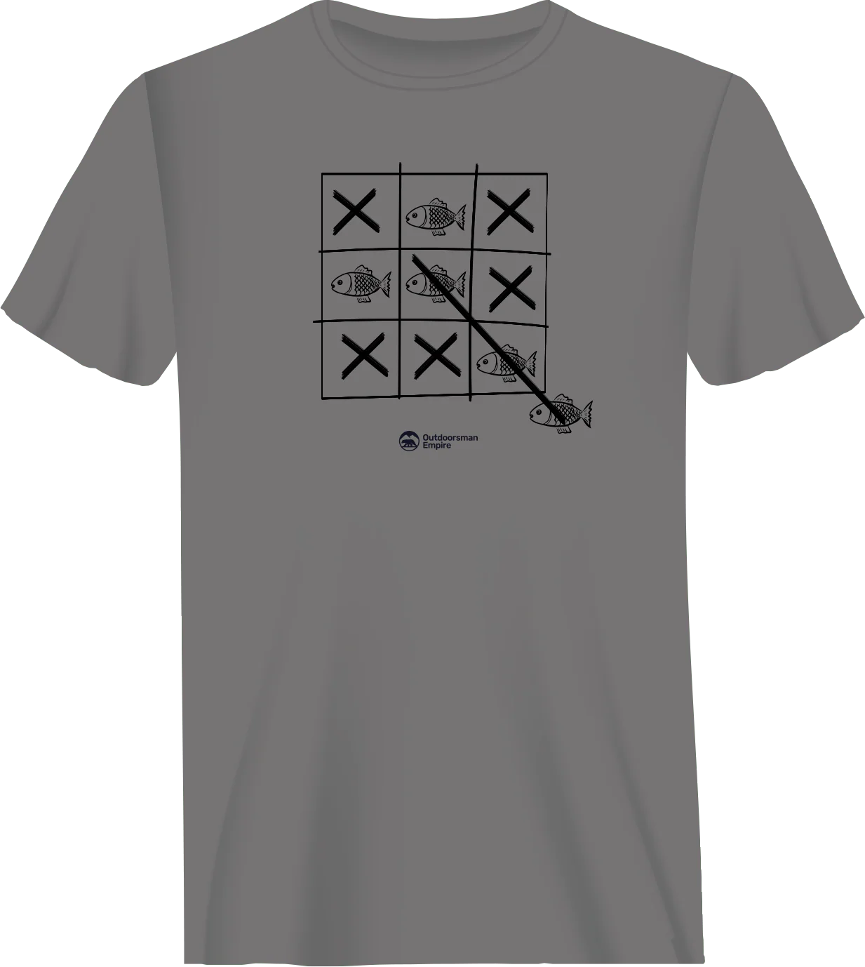 Outdoorzees Fish Tick Tack Toe Man T-Shirt - Image 2