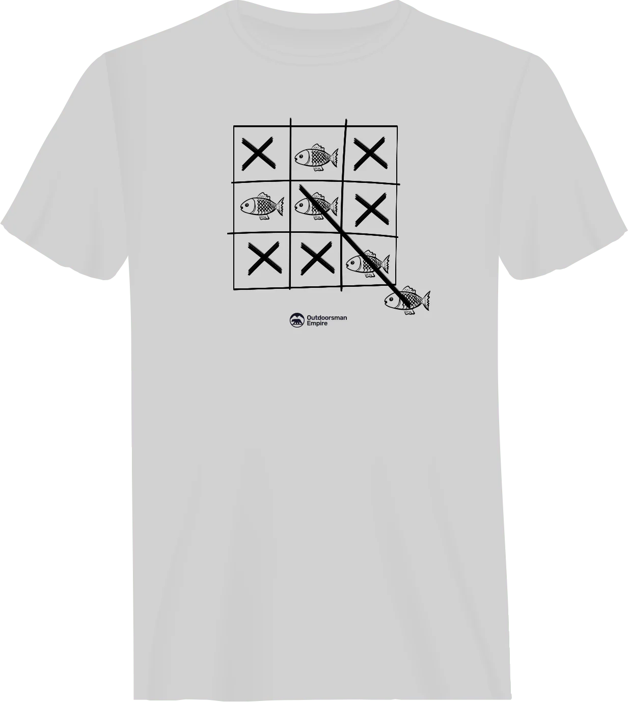 Outdoorzees Fish Tick Tack Toe Man T-Shirt - Image 3