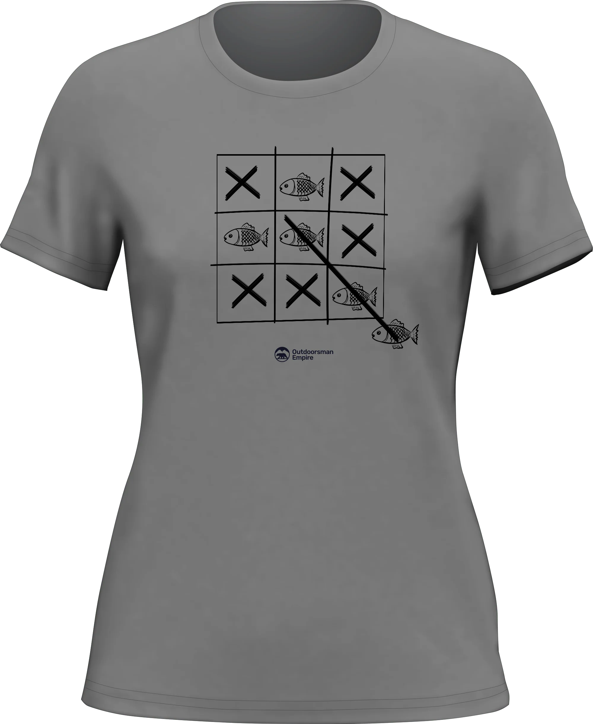 Outdoorzees Fish Tick Tack Toe T-Shirt for Women - Image 4