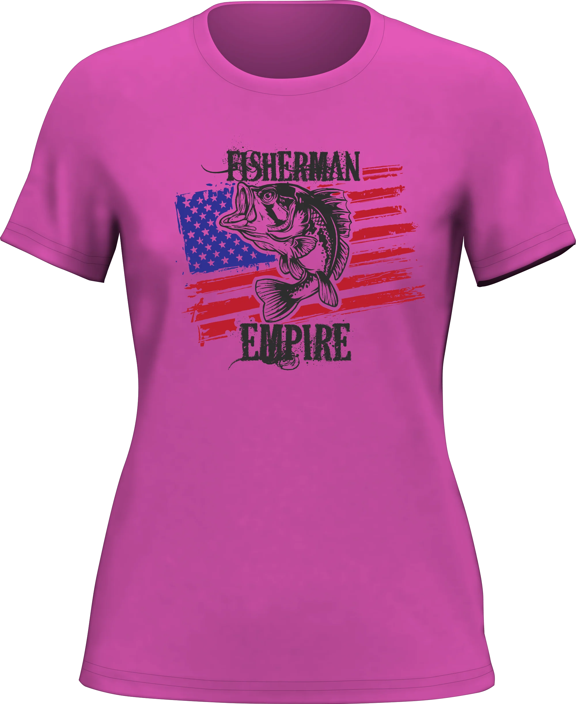 Outdoorzees Fisherman American Empire Color T-Shirt for Women - Image 3