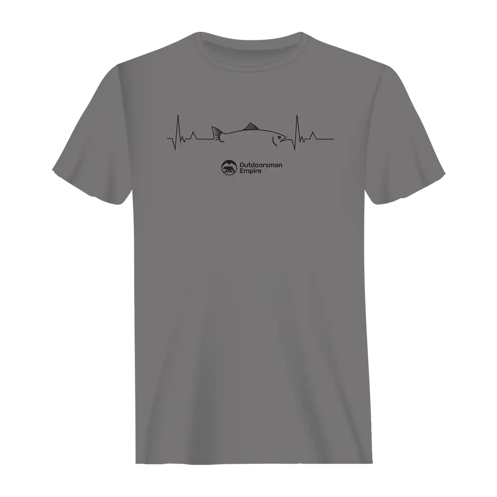 Outdoorzees Fishing Cardiogram Man T-Shirt - Image 2