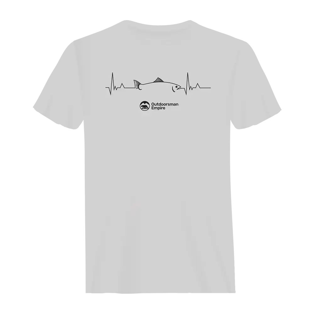 Outdoorzees Fishing Cardiogram Man T-Shirt - Image 3
