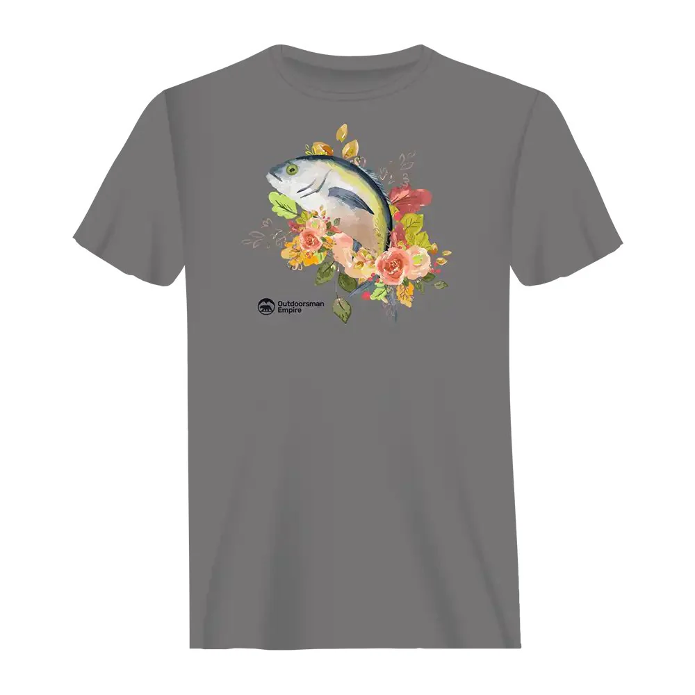 Outdoorzees Fishing Flower Man T-Shirt - Image 2