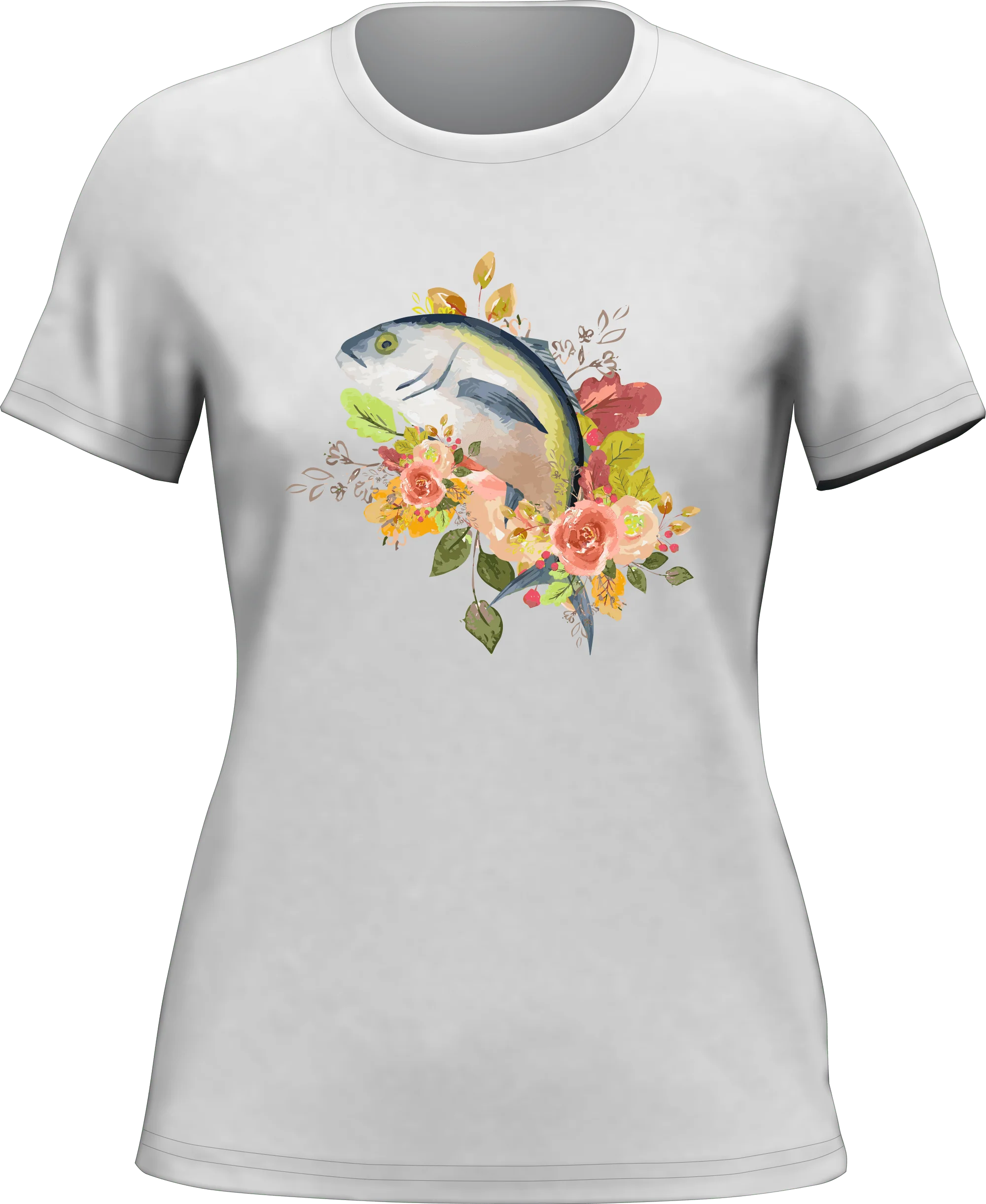 Outdoorzees Fishing Flower T-Shirt for Women - Image 2