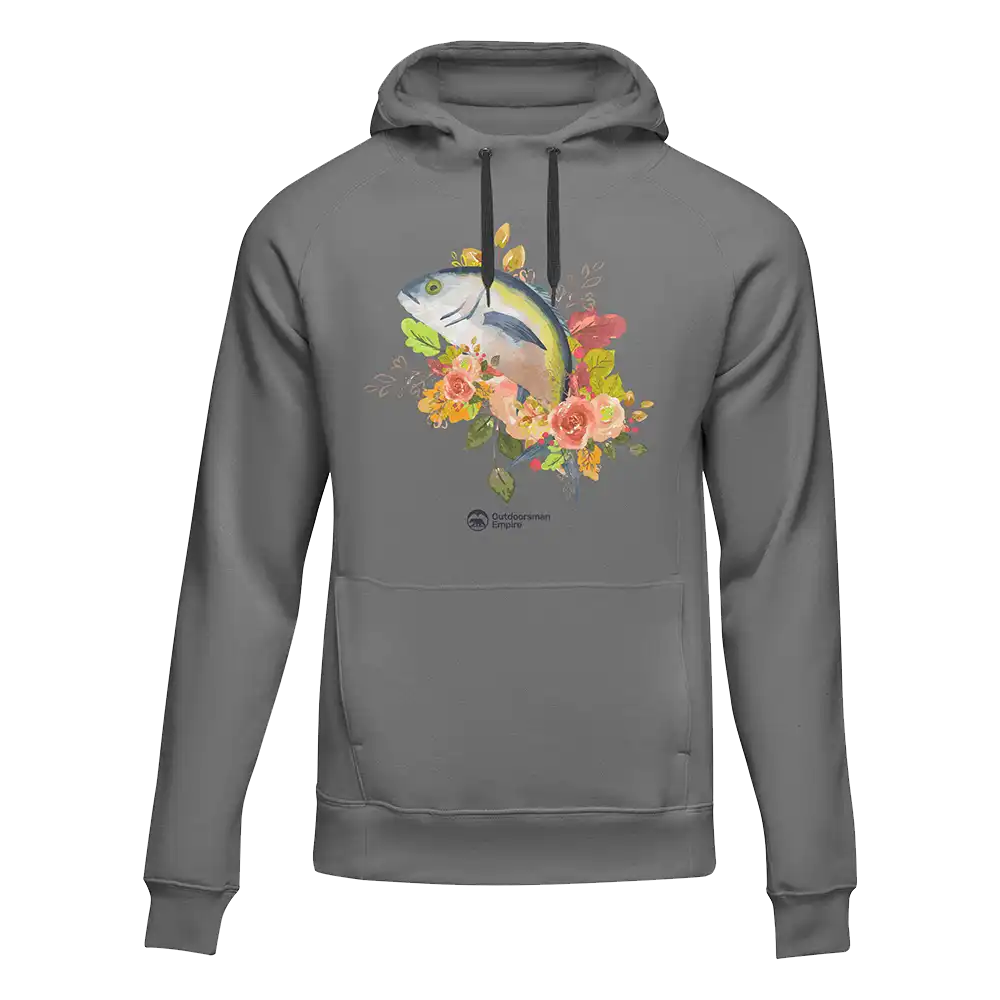 Outdoorzees Fishing Flower' Unisex Hoodie - Image 2