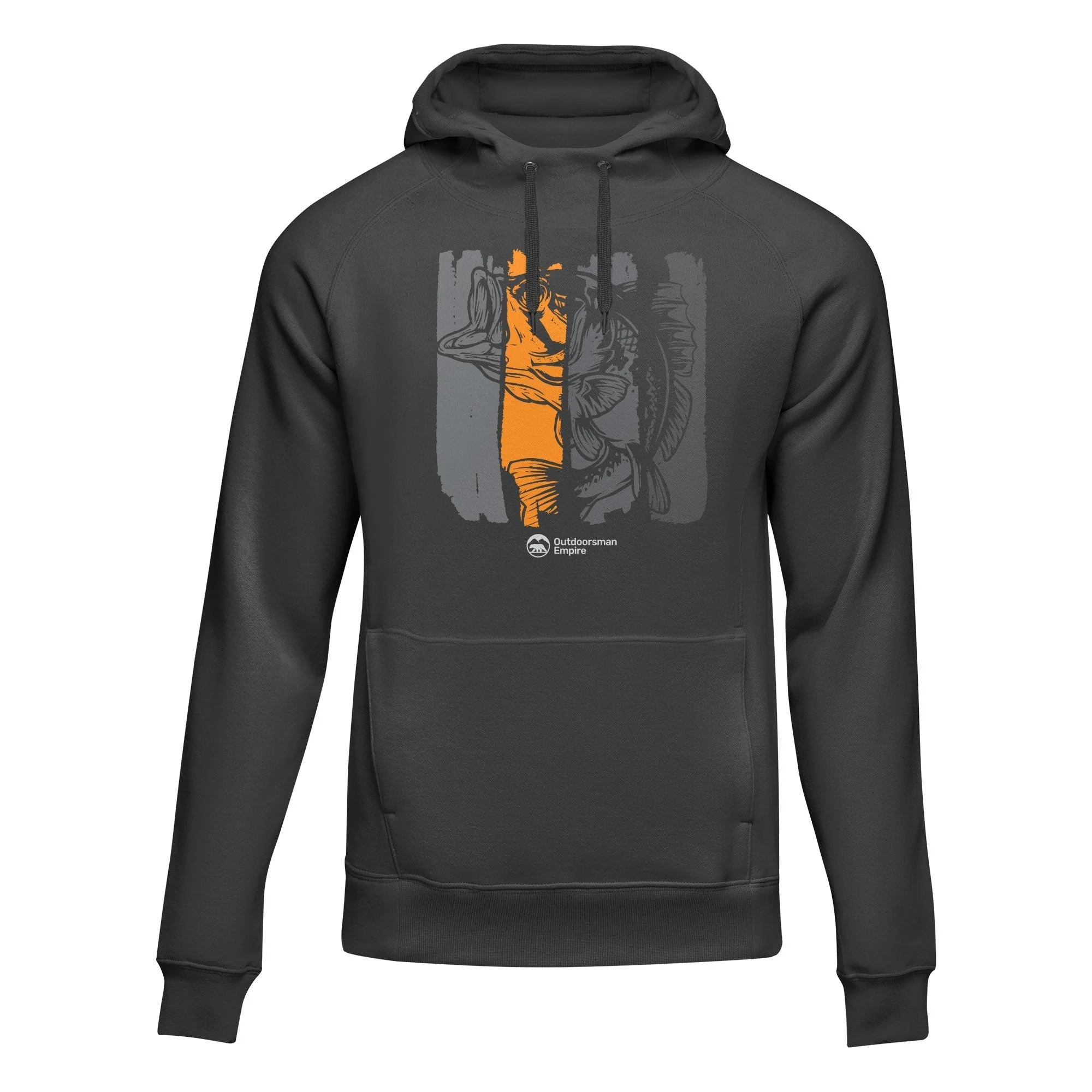Outdoorzees Fishing Grunge Bars' Adult Fleece Hoodie